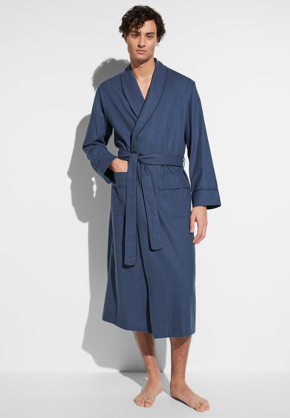 Cozy Flannel | Robe Long - navy