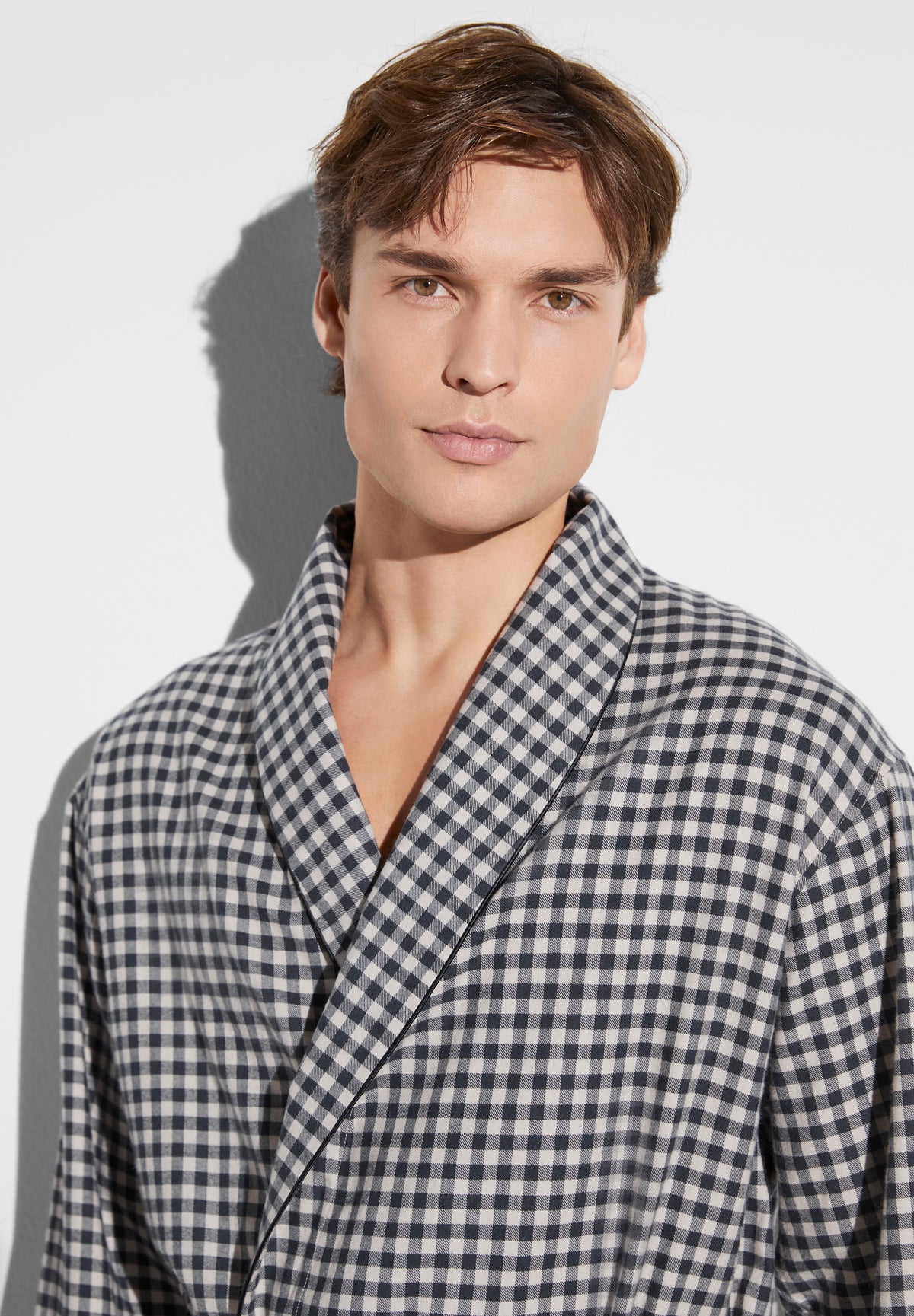 Cozy Flannel | Robe de chambre longue - oat check