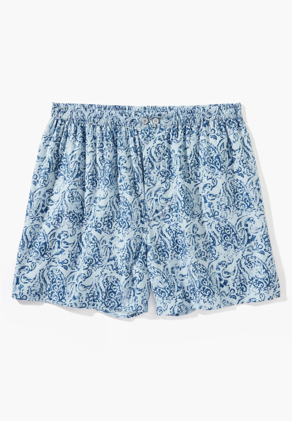 Cotton Sateen Print | Boxer Shorts - paisley blue