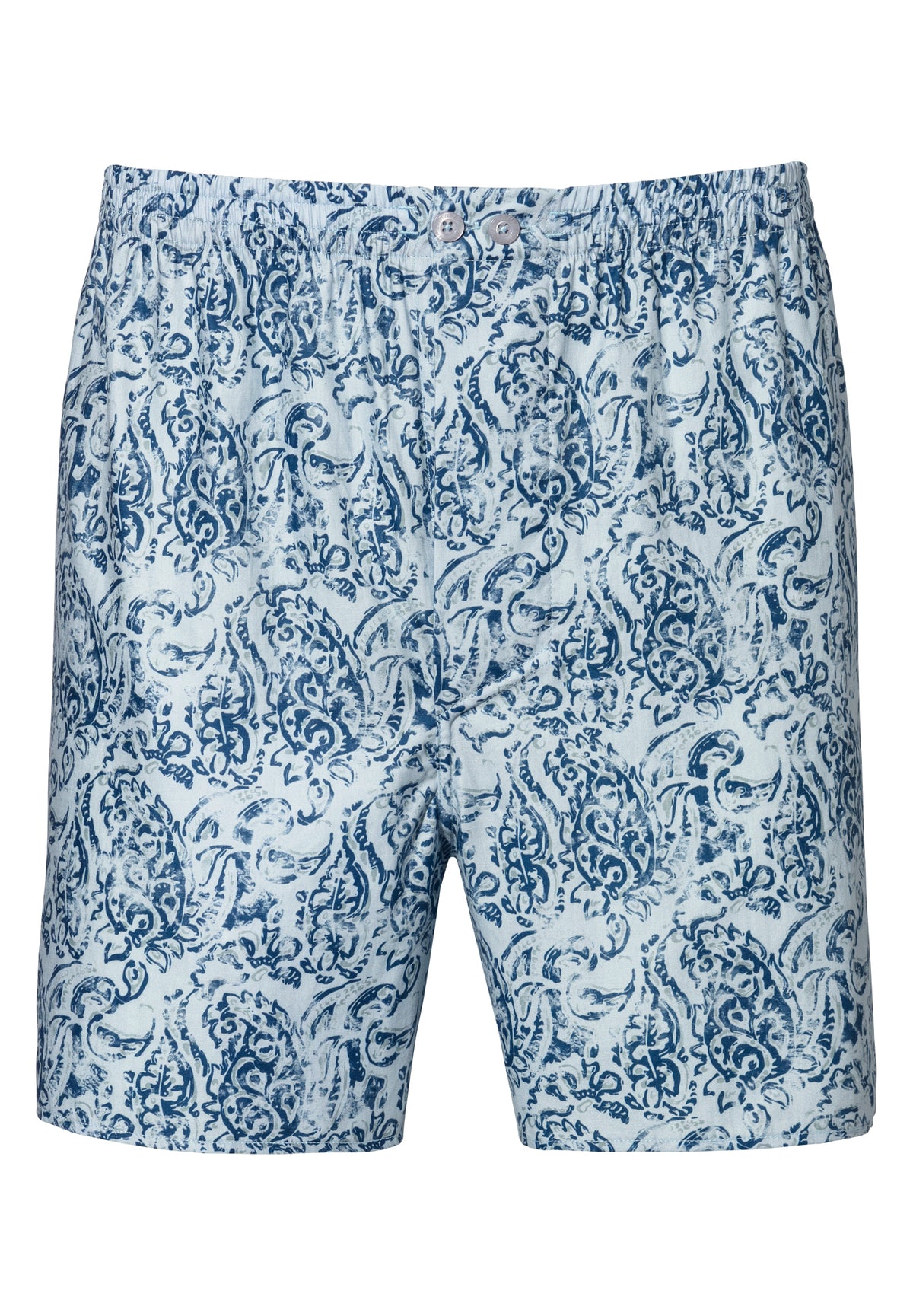 Cotton Sateen Print | Boxer Shorts - paisley blue