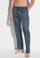 Cotton Sateen Print | Pantalon - geo blues