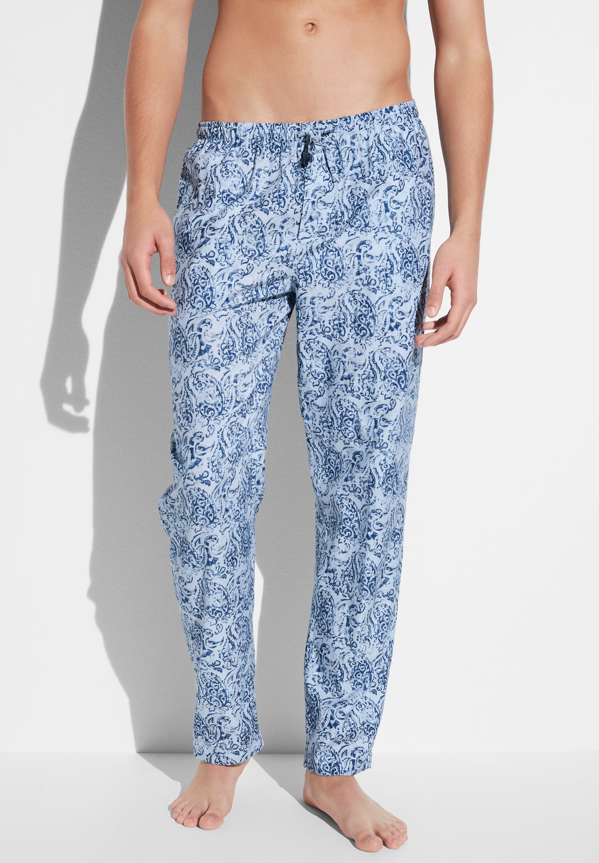 Cotton Sateen Print | Hose lang - paisley blue