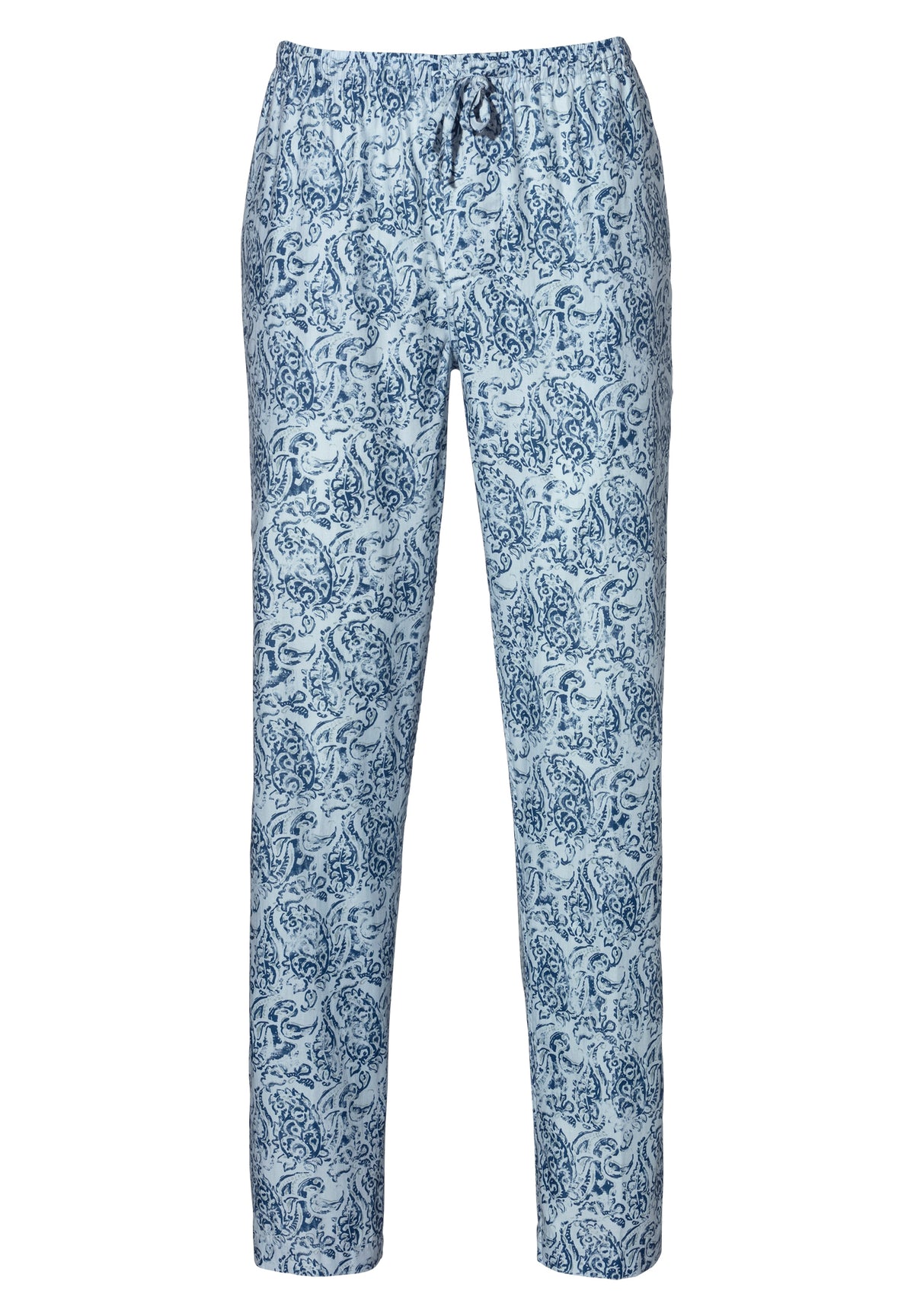 Cotton Sateen Print | Hose lang - paisley blue