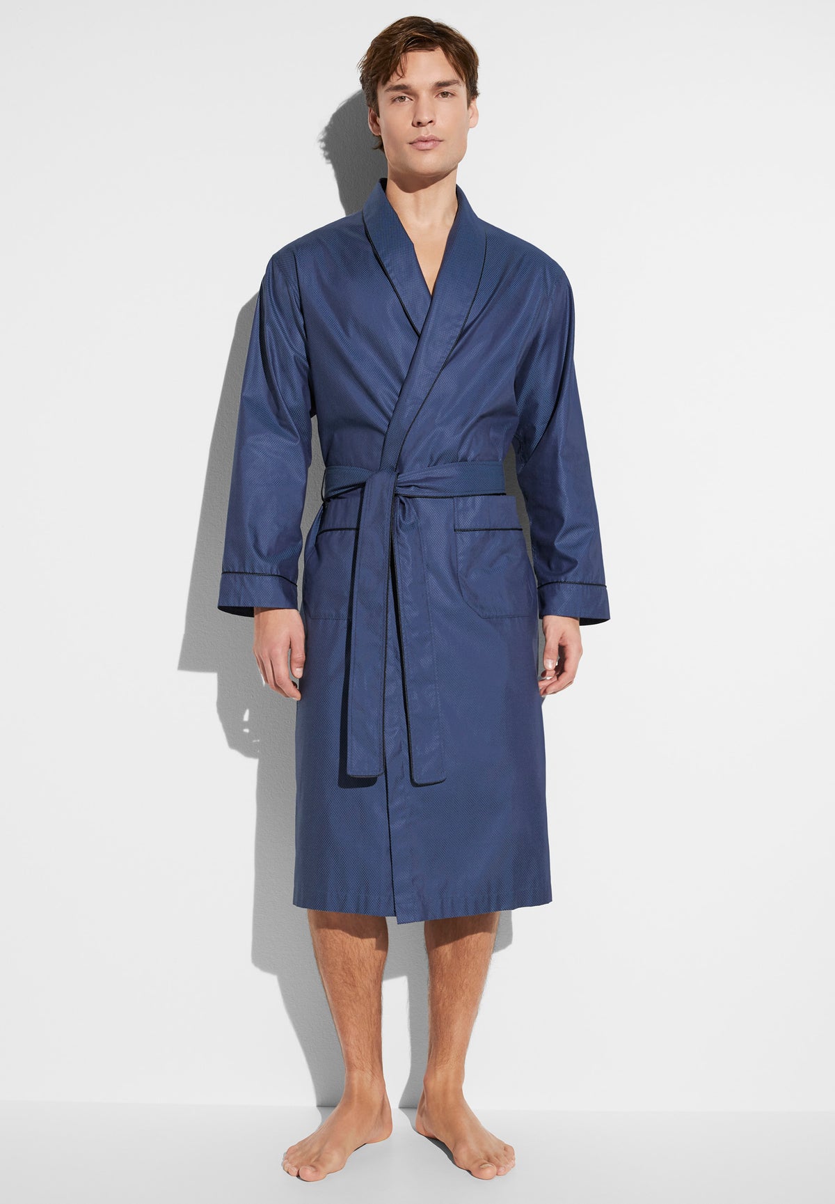 Luxury Jacquard | Robe Long - dark blue