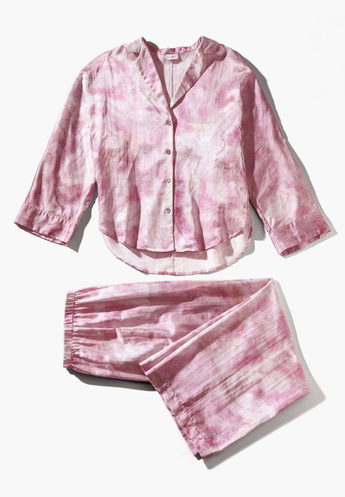 Cotton/Silk Print | Pyjama Long - shades of marble