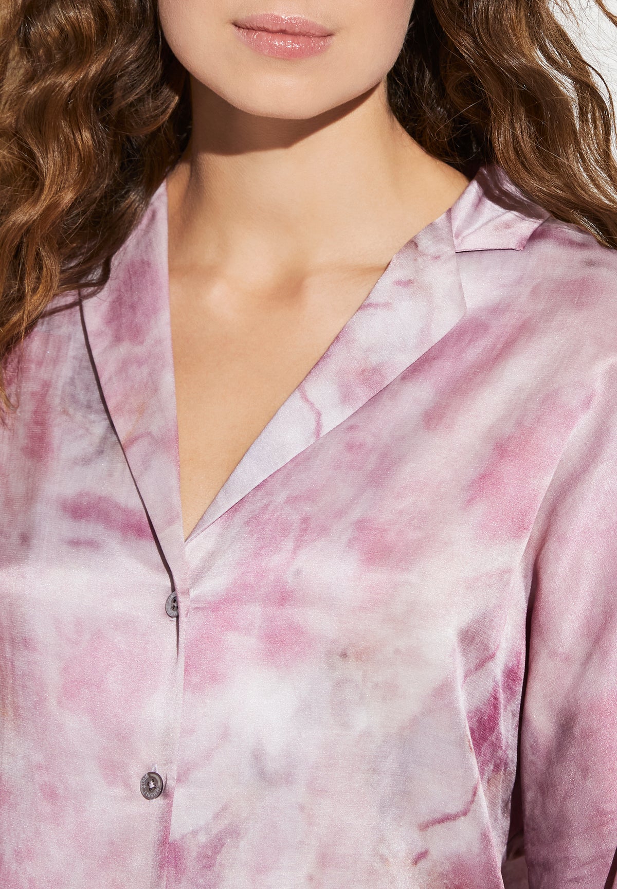 Cotton/Silk Print | Pyjama longues - shades of marble