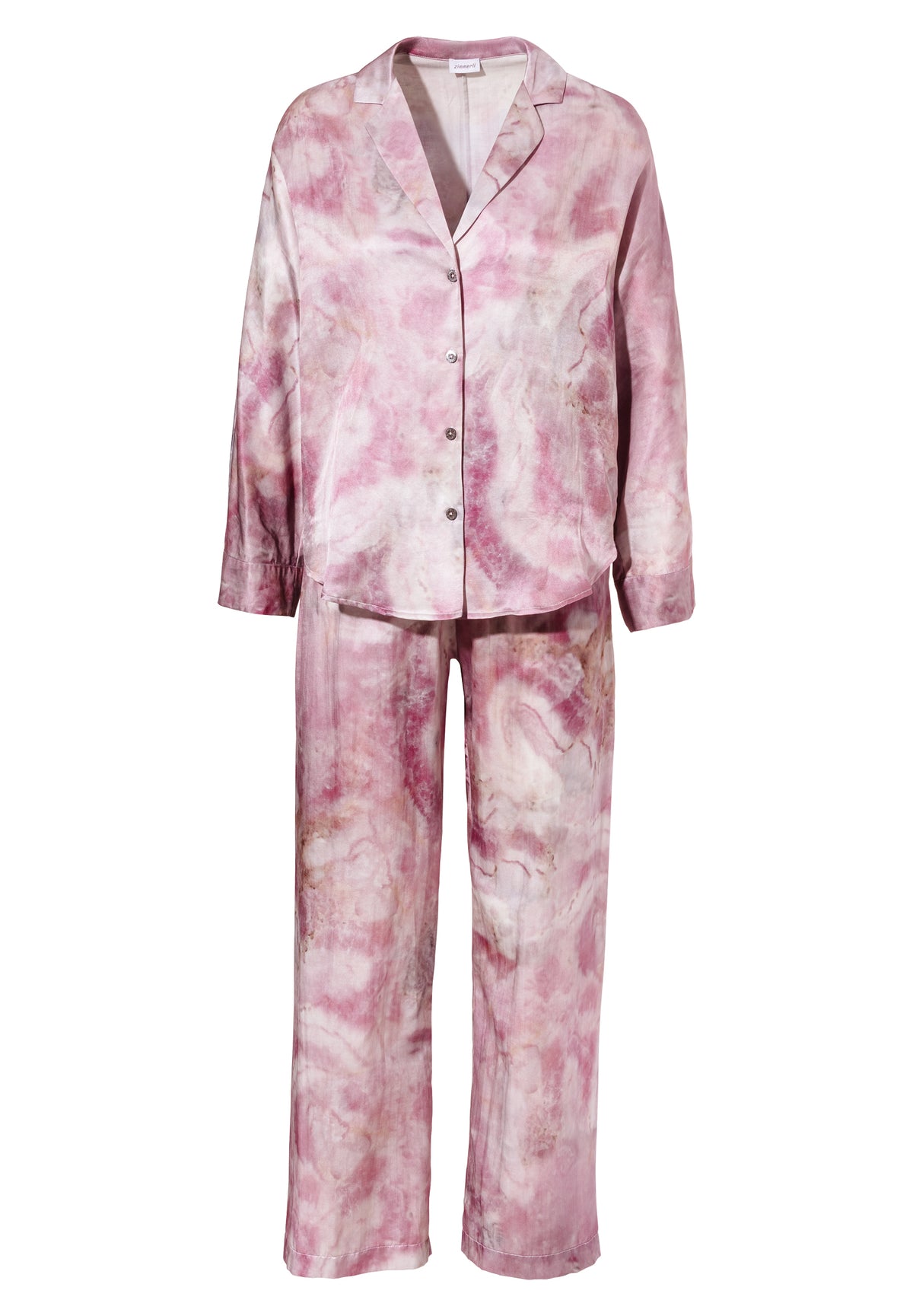 Cotton/Silk Print | Pyjama Long - shades of marble