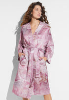 Cotton/Silk Print | Robe de chambre longue - shades of marble