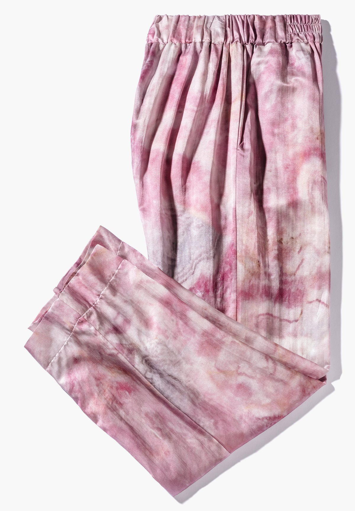 Cotton/Silk Print | Pantalon - shades of marble