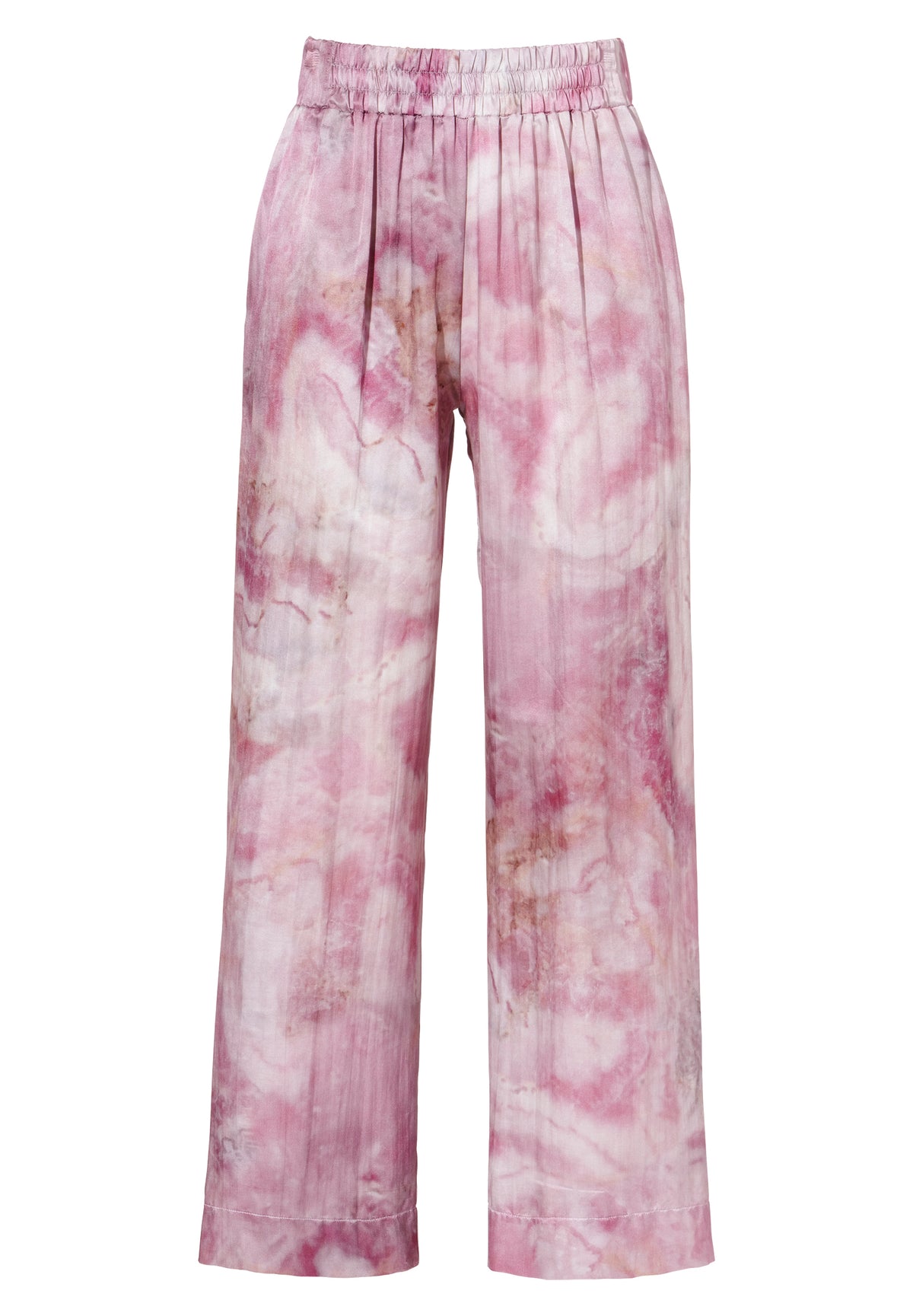 Cotton/Silk Print | Pantalon - shades of marble