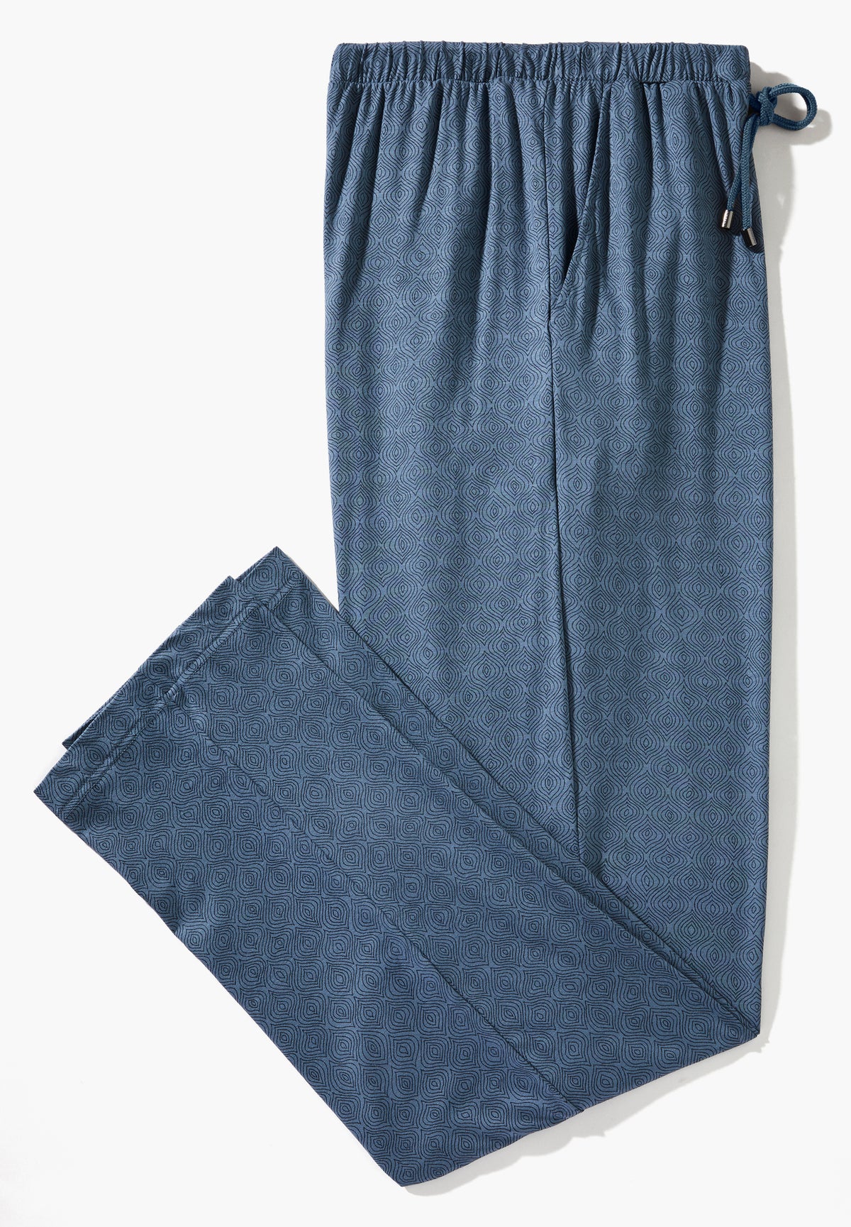 Pureness Print | Pants Long - linear geo blue