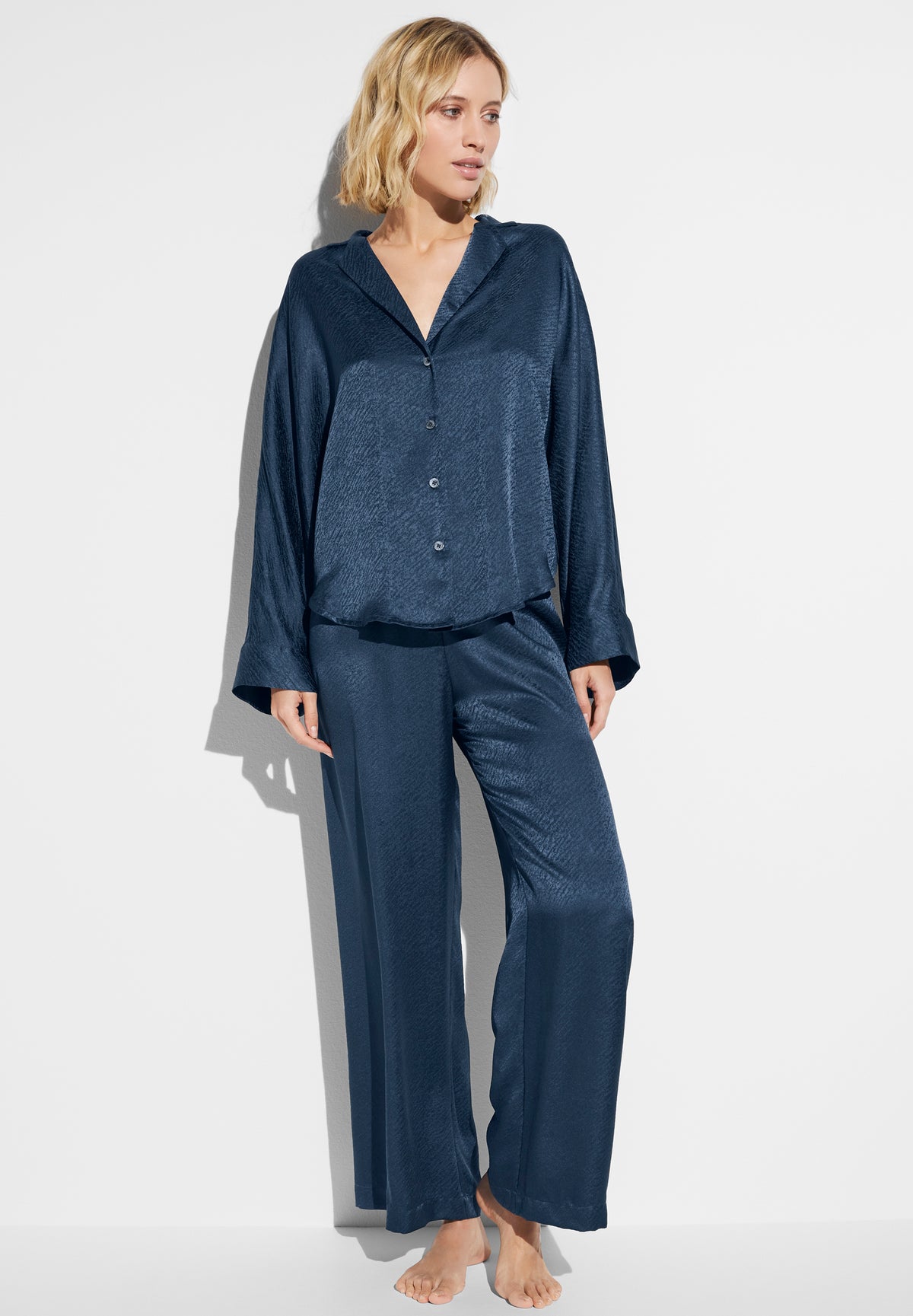 Luxury Silk | Pyjama lang - midnight navy