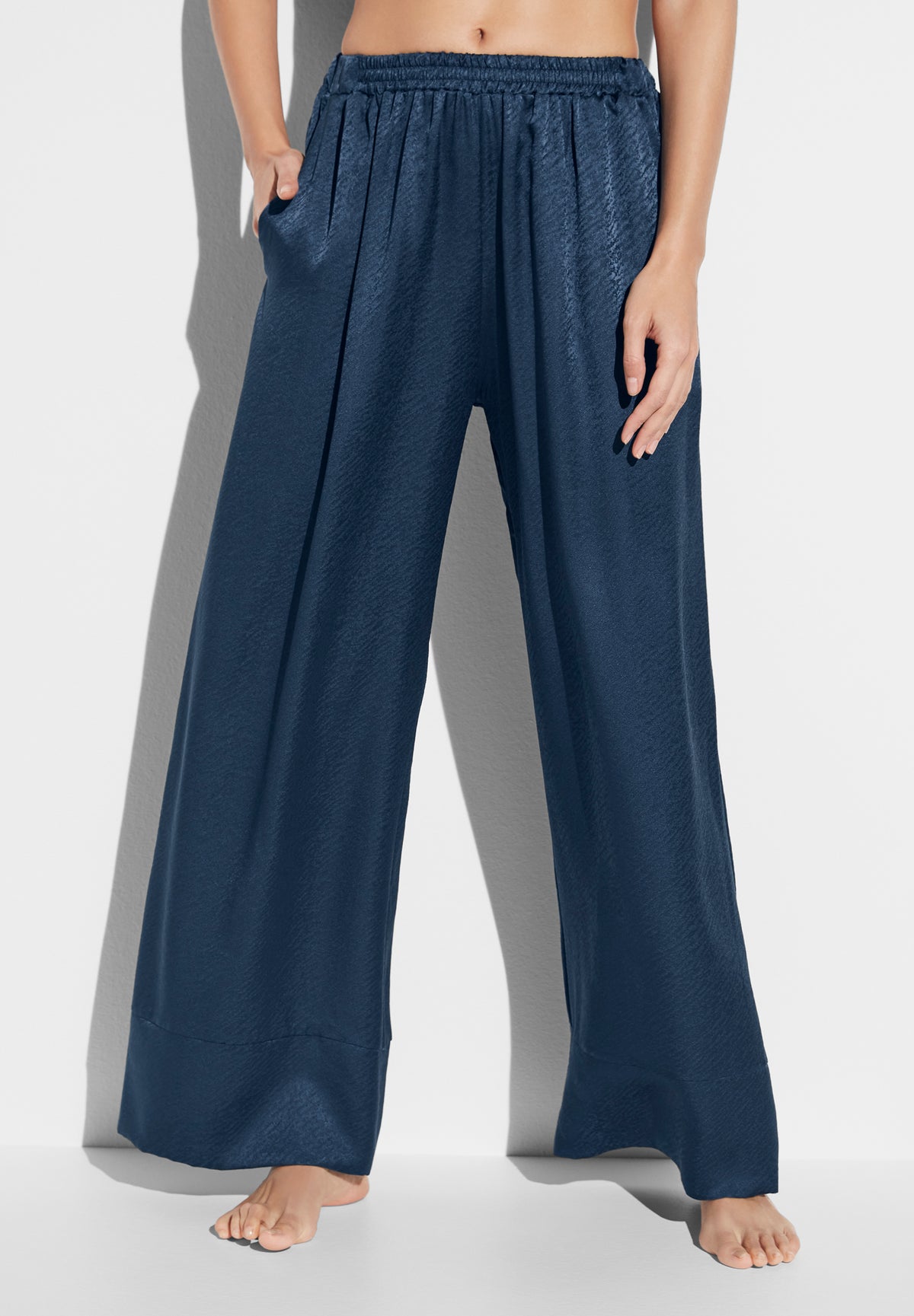 Luxury Silk | Pants Long - midnight navy