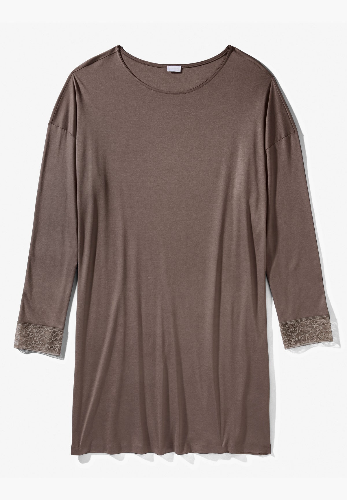 Silk Dreams | Sleepshirt Long Sleeve - olive brown