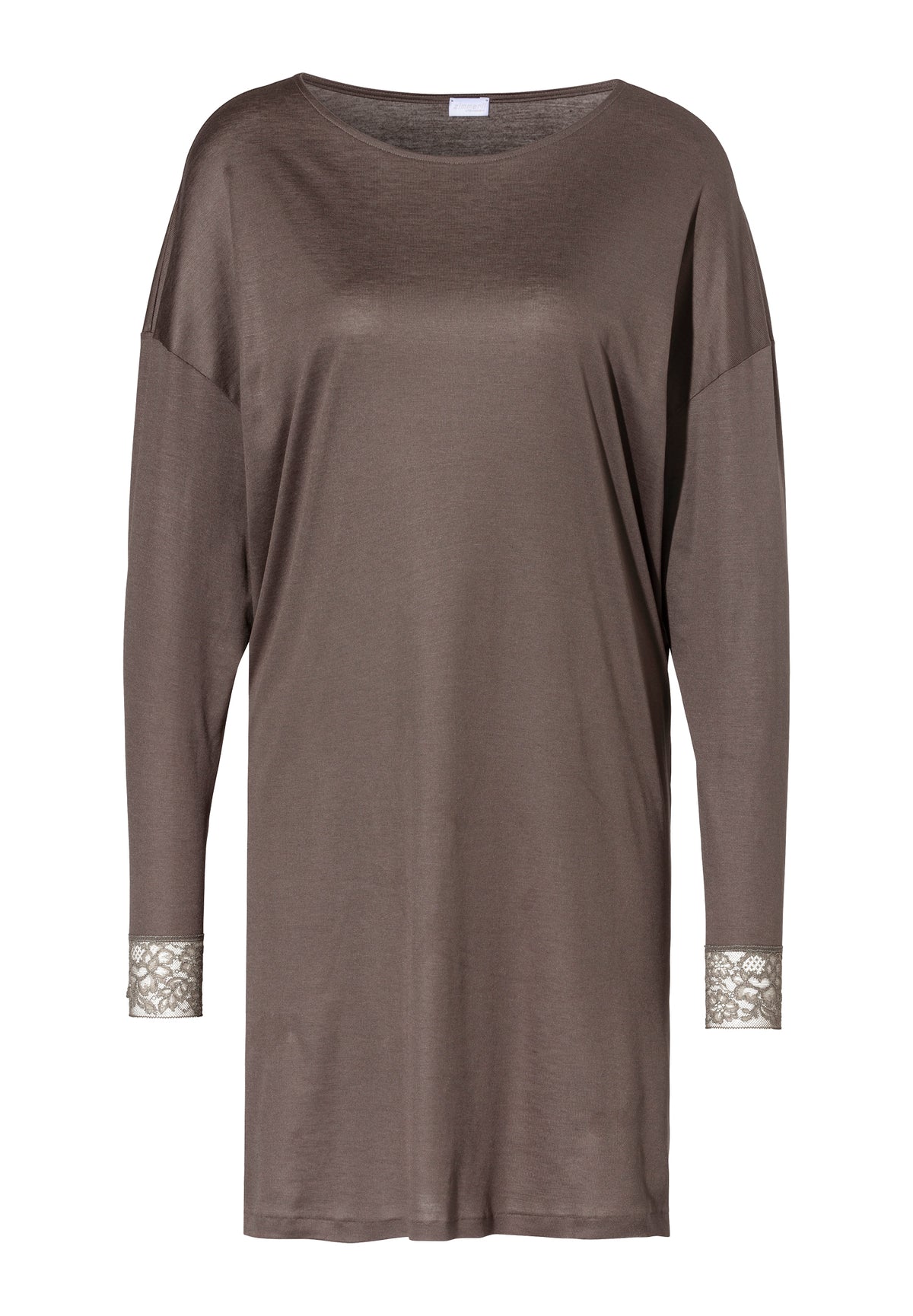 Silk Dreams | Sleepshirt Long Sleeve - olive brown