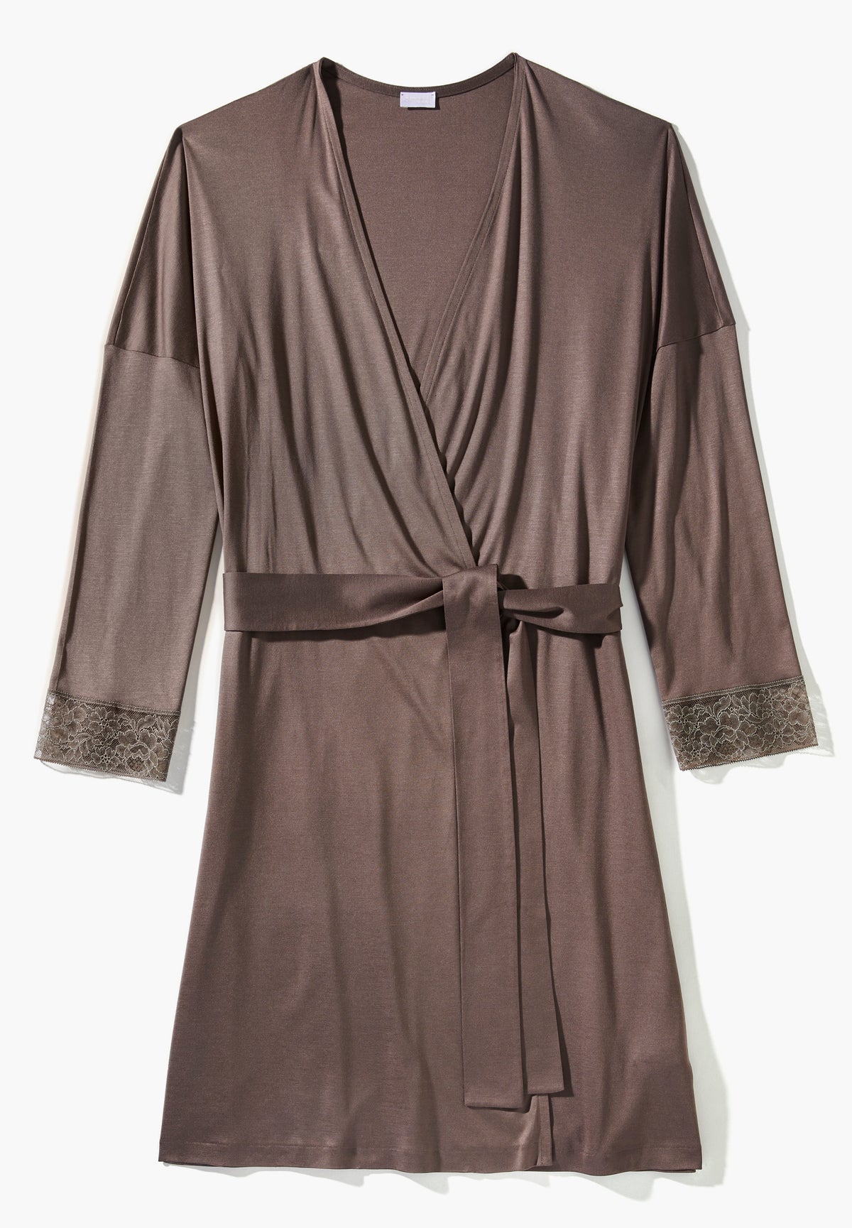 Silk Dreams | Robe de chambre courte - olive brown