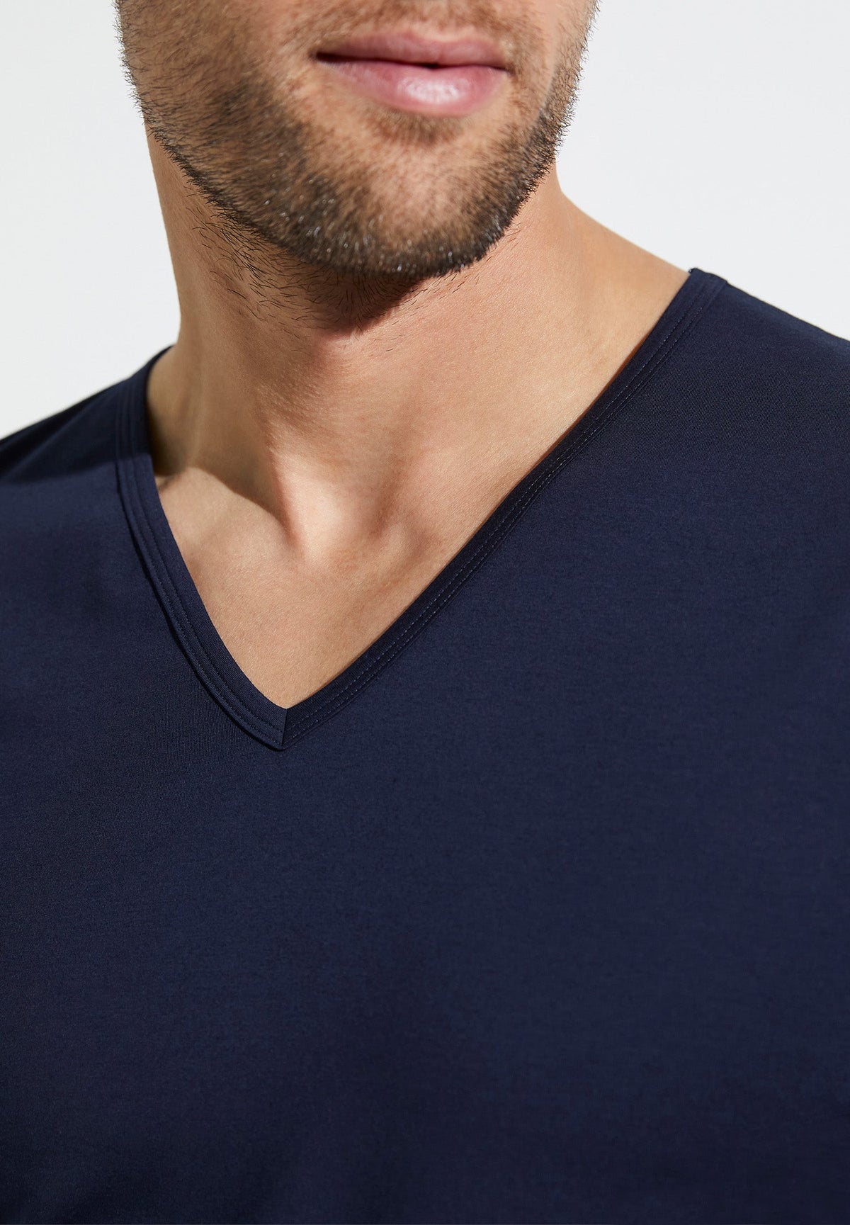 Pure Comfort | T-Shirt Short Sleeve V-Neck - navy