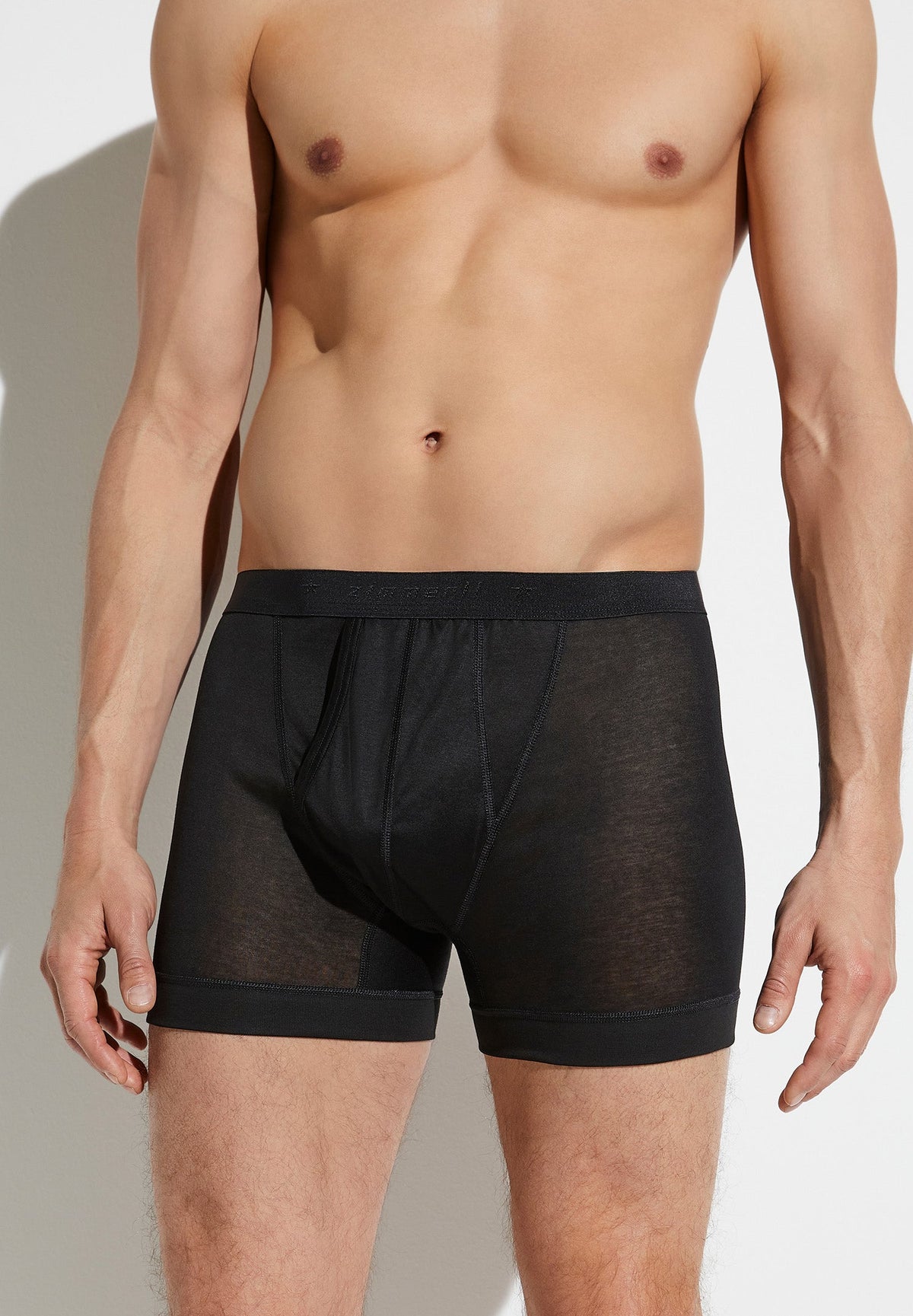 Royal Classic | Boxer Brief, mit Eingriff - schwarz | Superfein