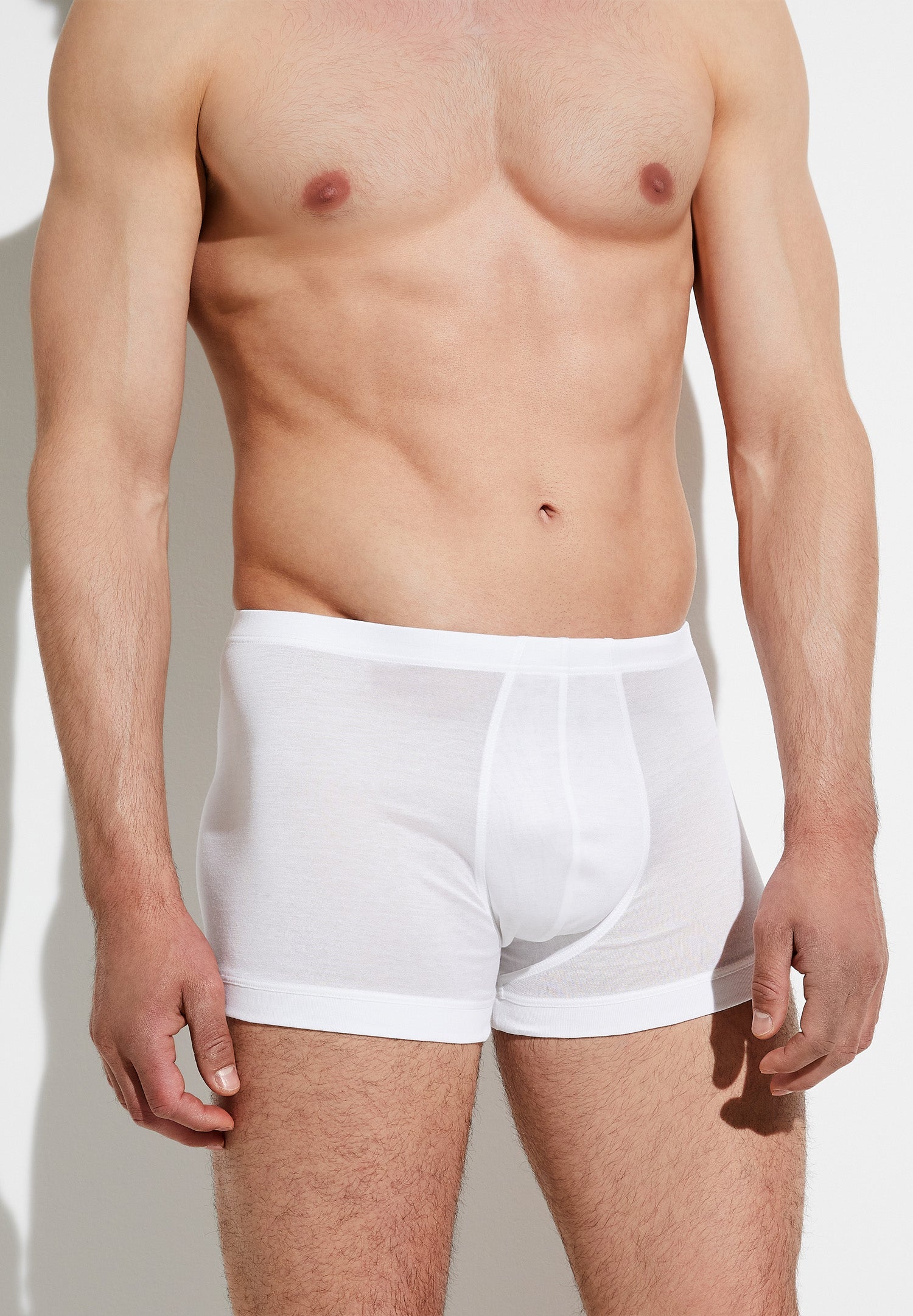 Men's Long Cut Classic Boxer Shorts in White