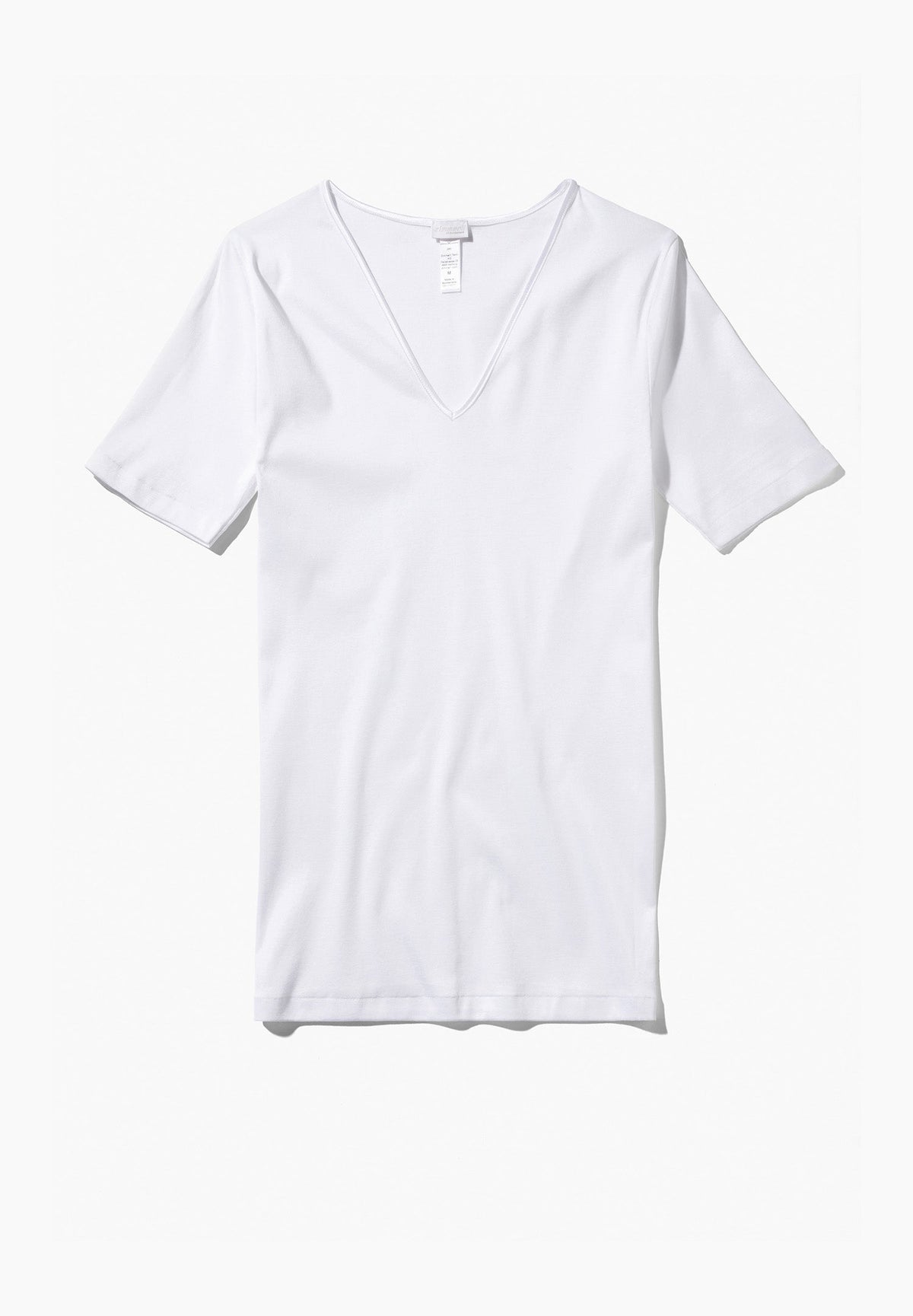 Cotton de Luxe | T-Shirt Short Sleeve V-Neck - white