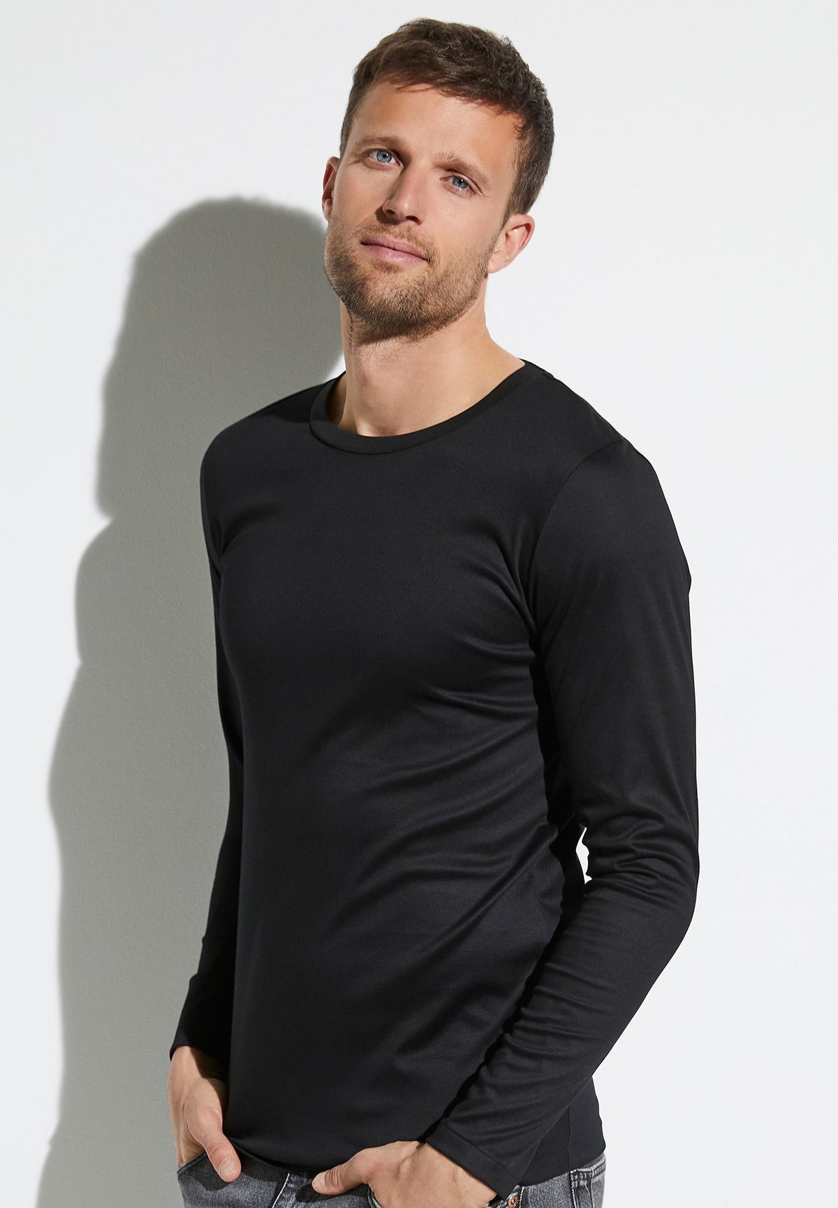 Sea Island | T-Shirt langarm - black