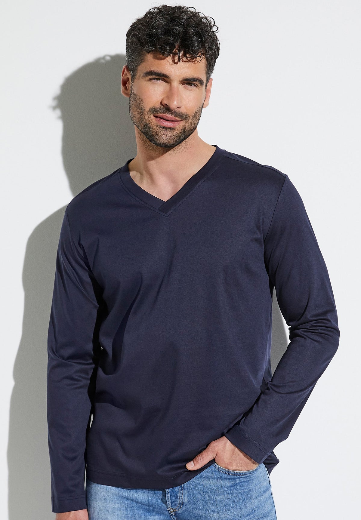 Polo v neck t shirts long sleeve best sale