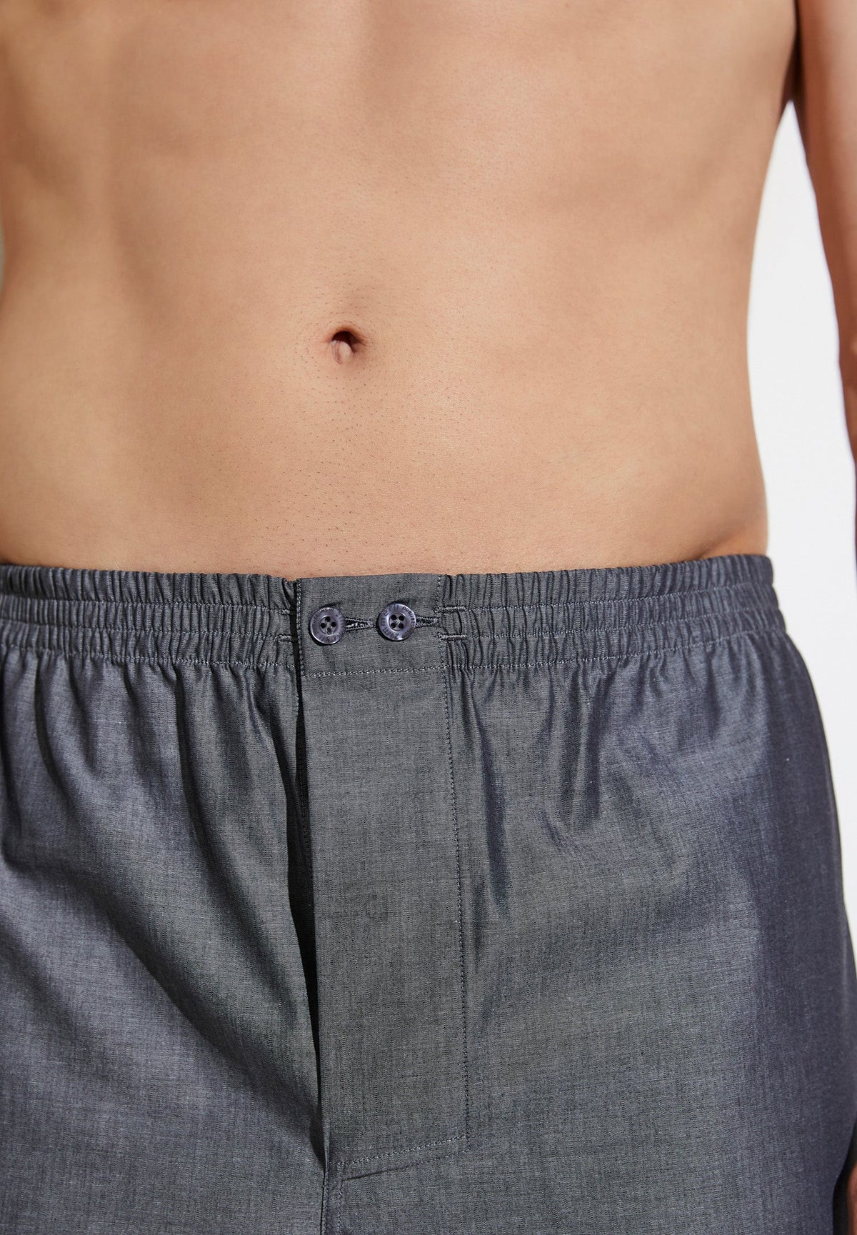 Woven Nightwear | Boxer Shorts - dark grey mélange