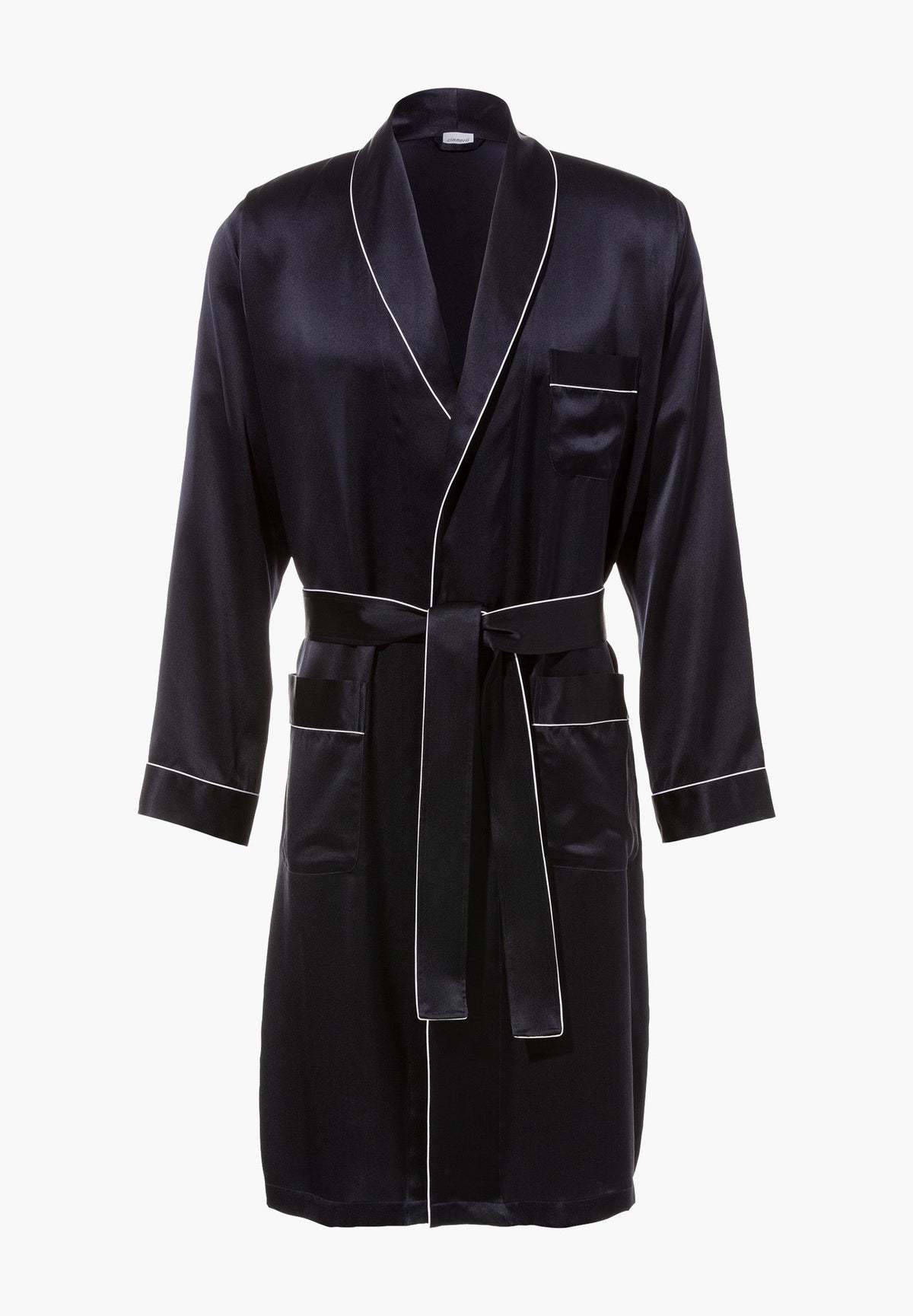 Silk Nightwear | Morgenmantel lang - navy