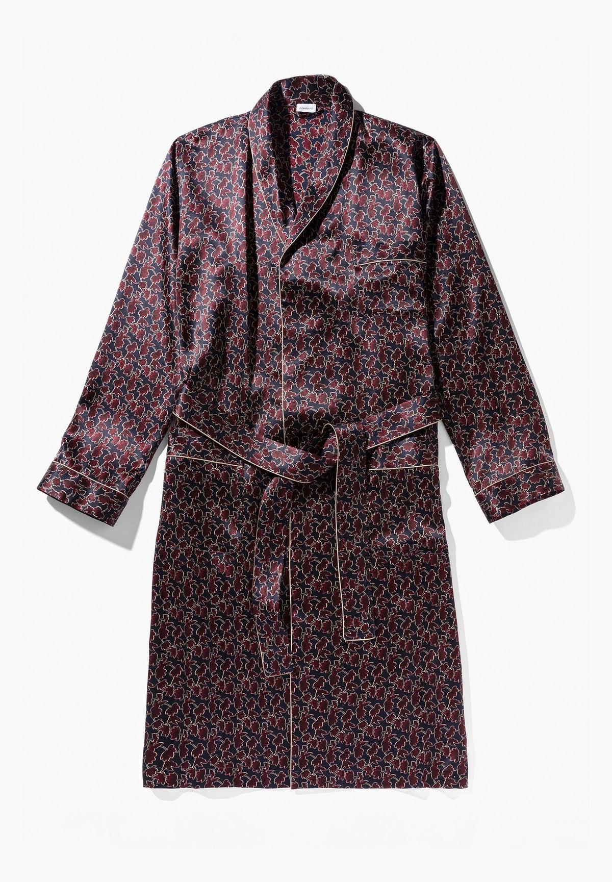 Silk Nightwear | Robe de chambre longue - leaves