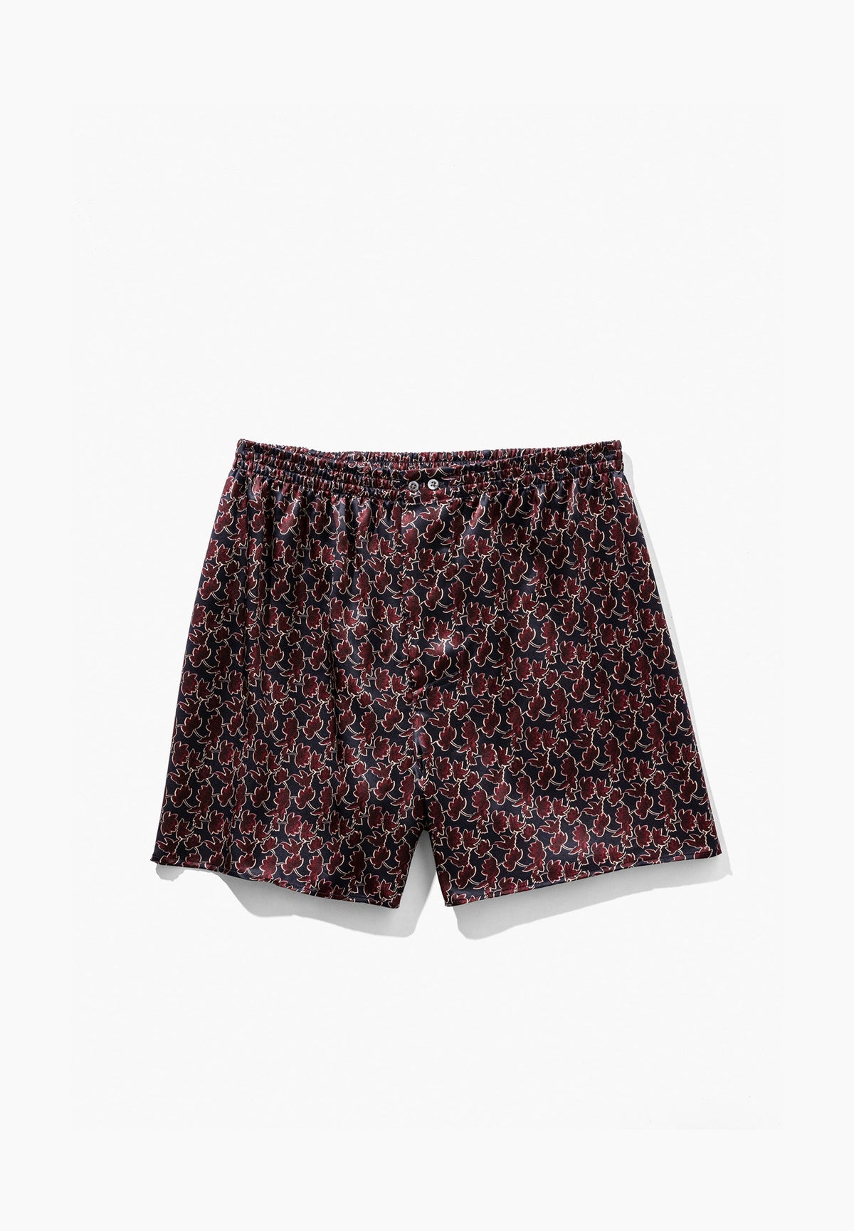 Silk Nightwear | Boxer Shorts - leaves