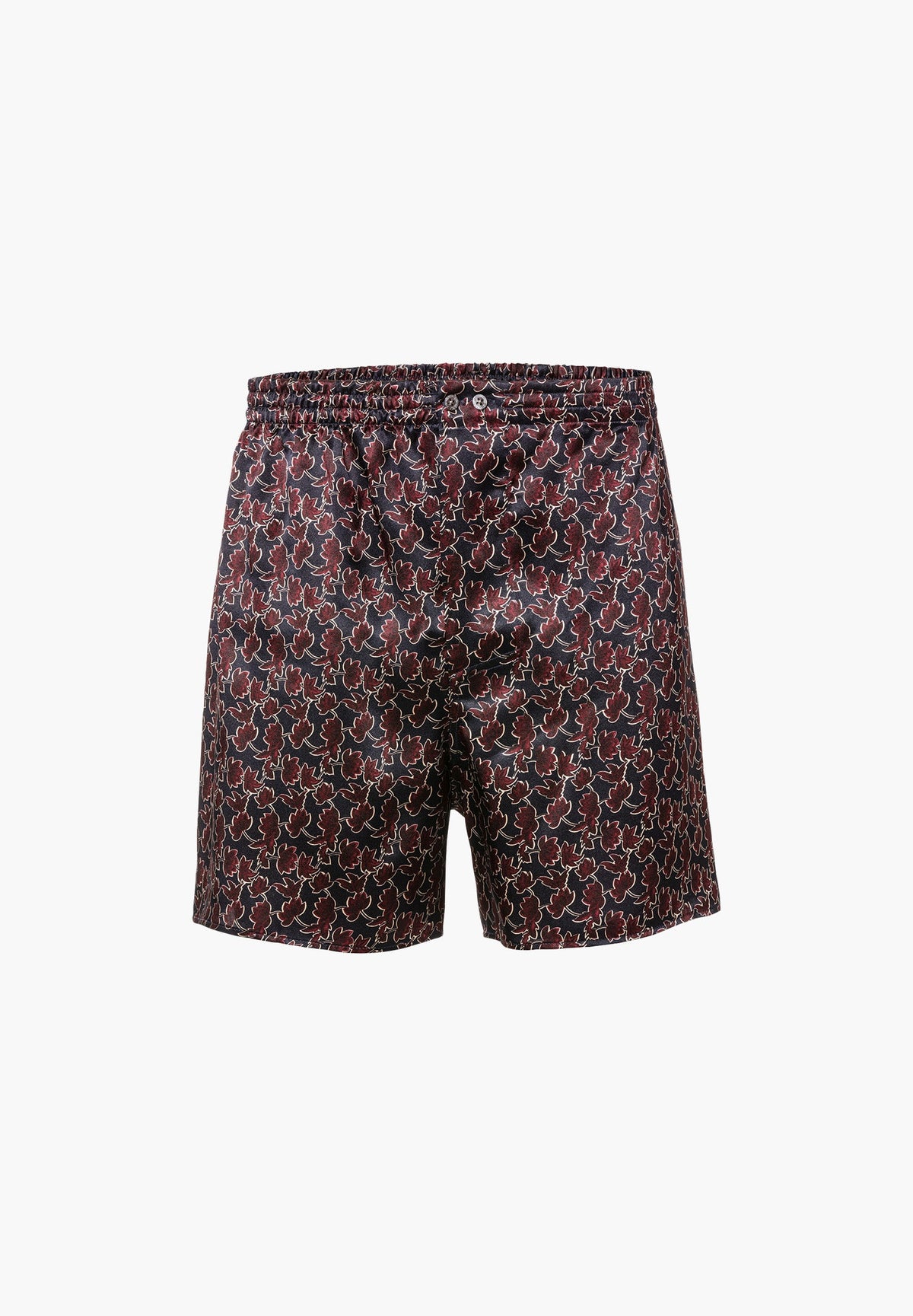 Silk Nightwear | Boxer Shorts - leaves