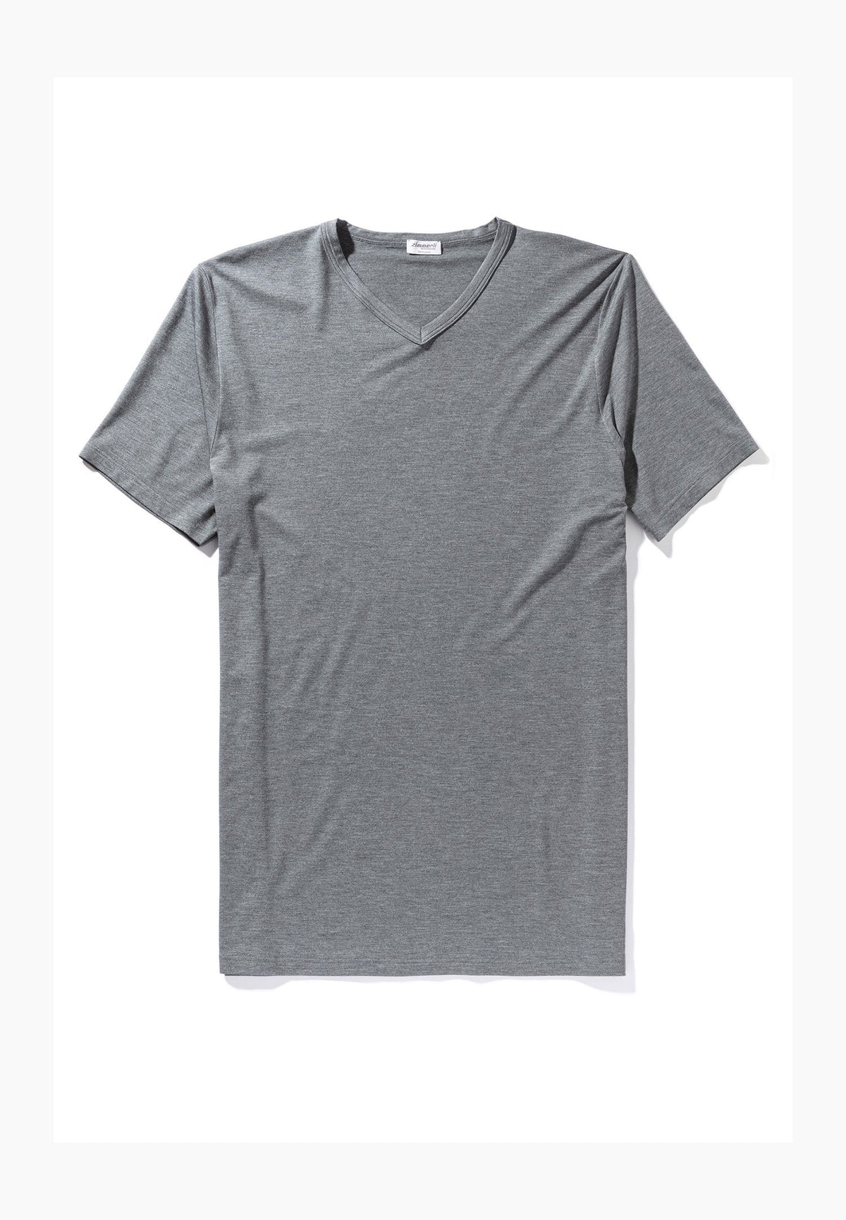 Pureness | T-Shirt Short Sleeve V-Neck - grey mélange