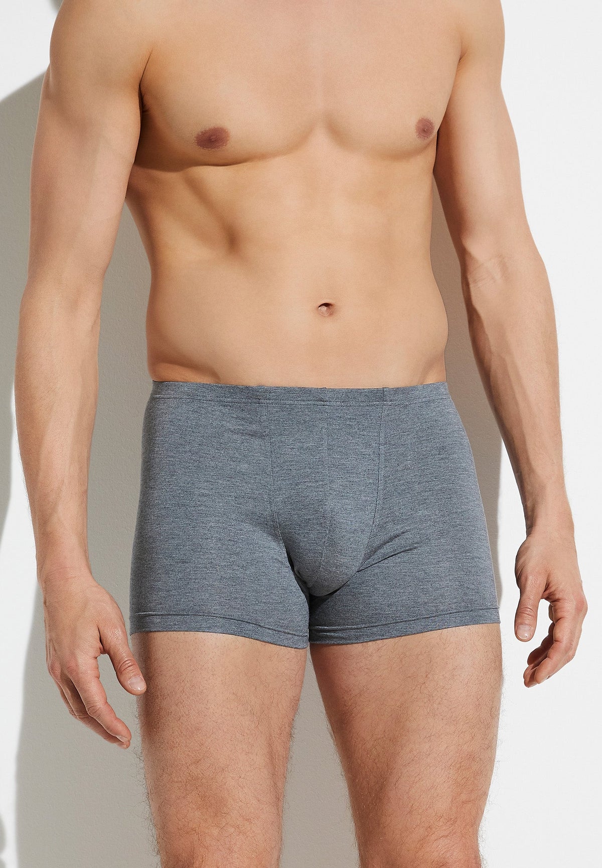 Pureness | Boxer Brief / Trunk, schmaler Bund - grau mélange