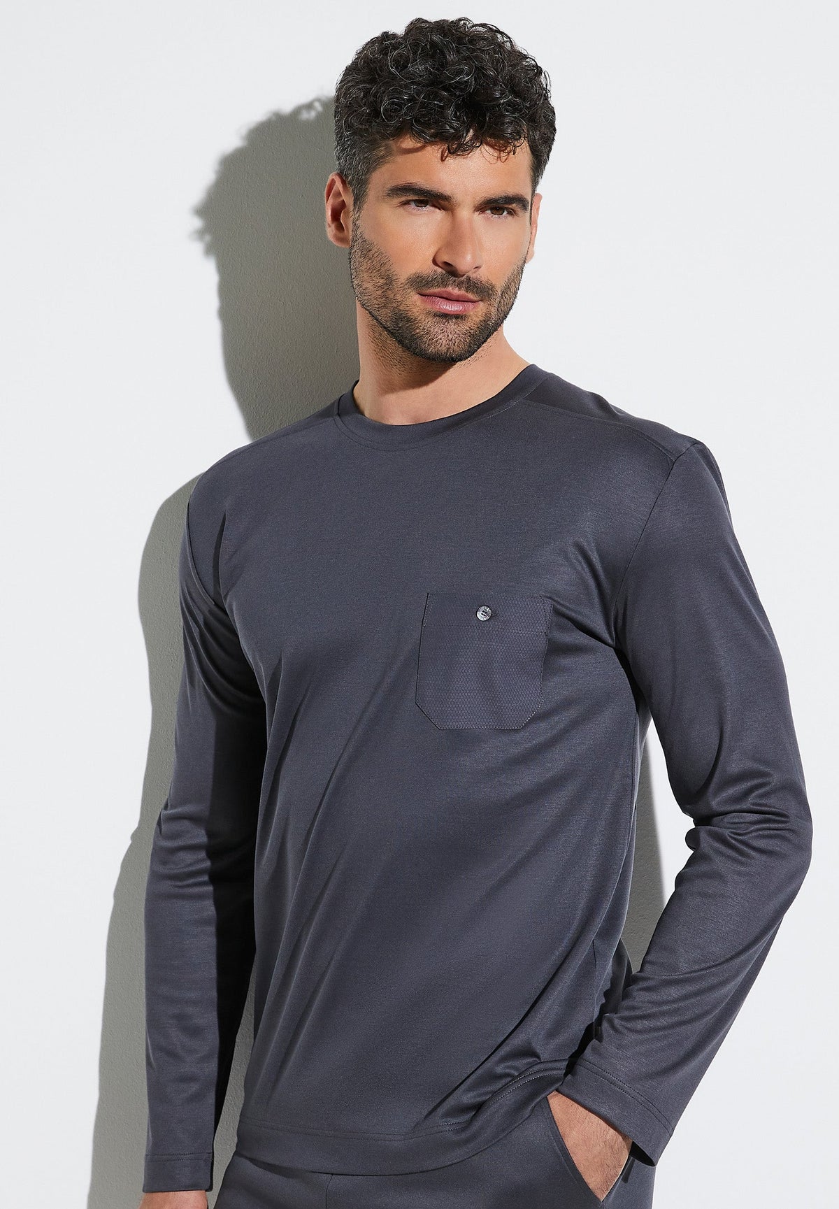 Modern Lounge | T-Shirt langarm - phantom