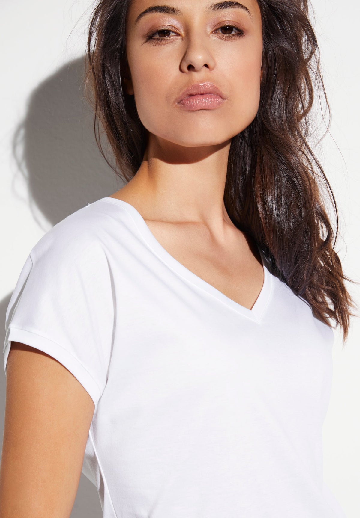 Sea Island | T-Shirt kurzarm V-Ausschnitt - white