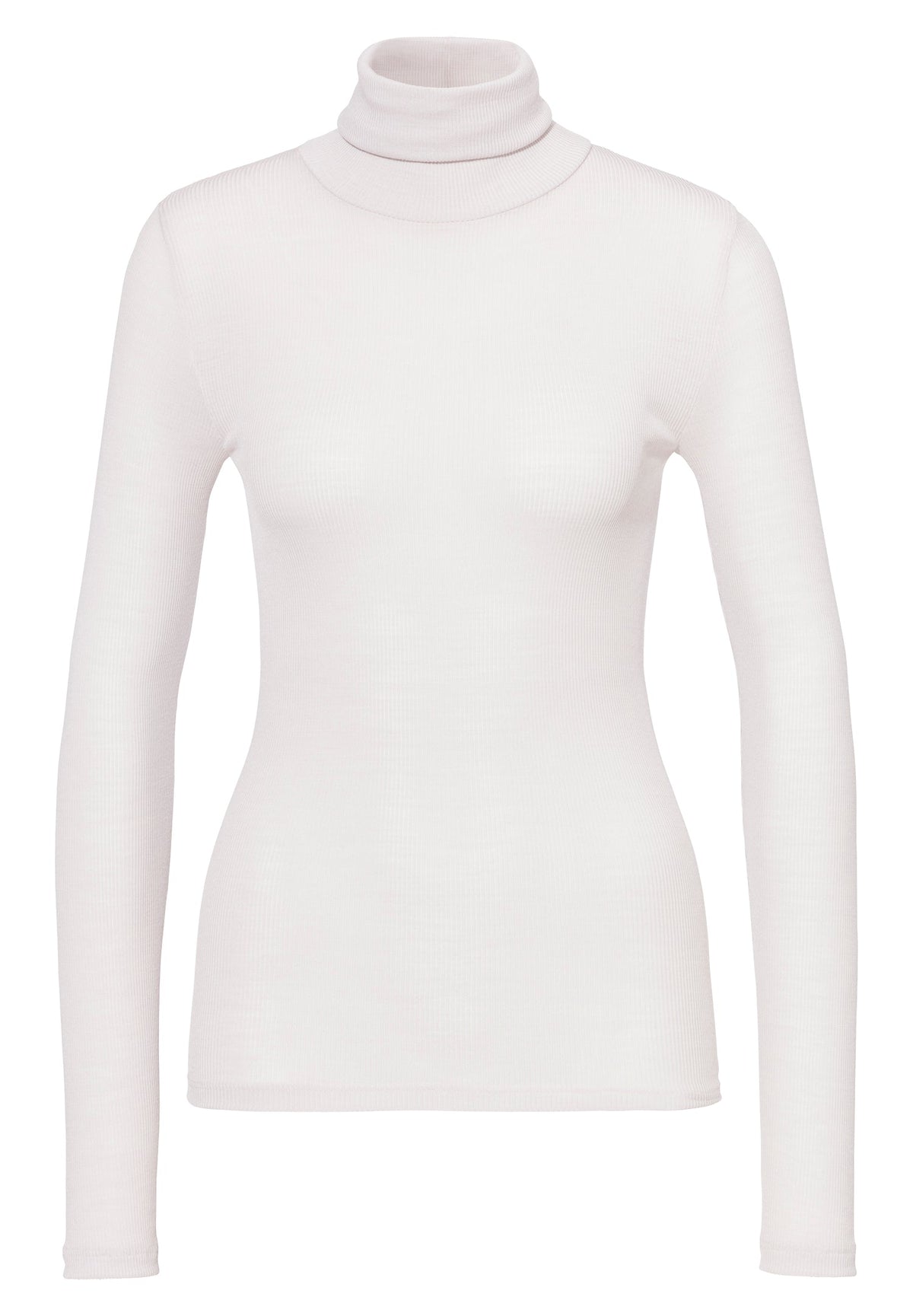 Wool &amp; Silk | Roll Neck Long Sleeve - dove