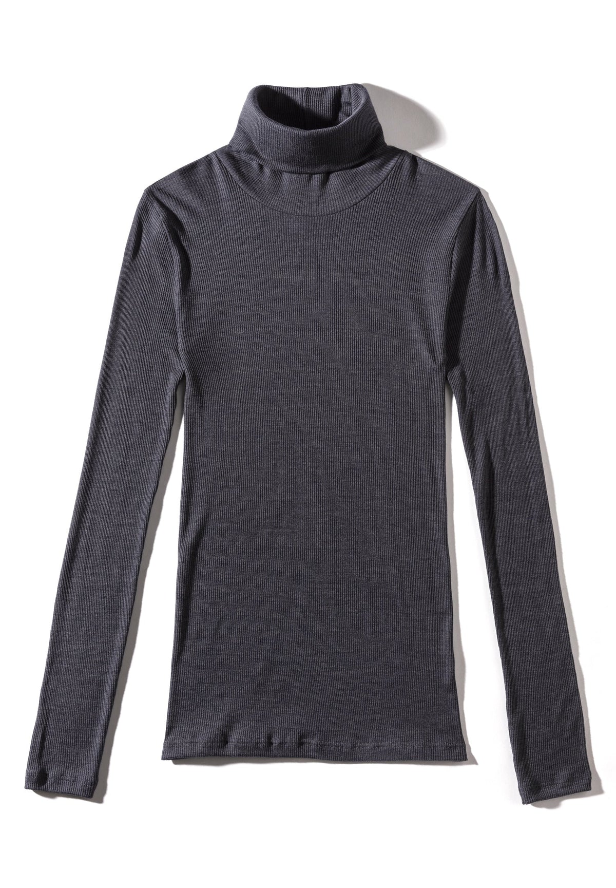 Wool &amp; Silk | Roll Neck Long Sleeve - anthrazit