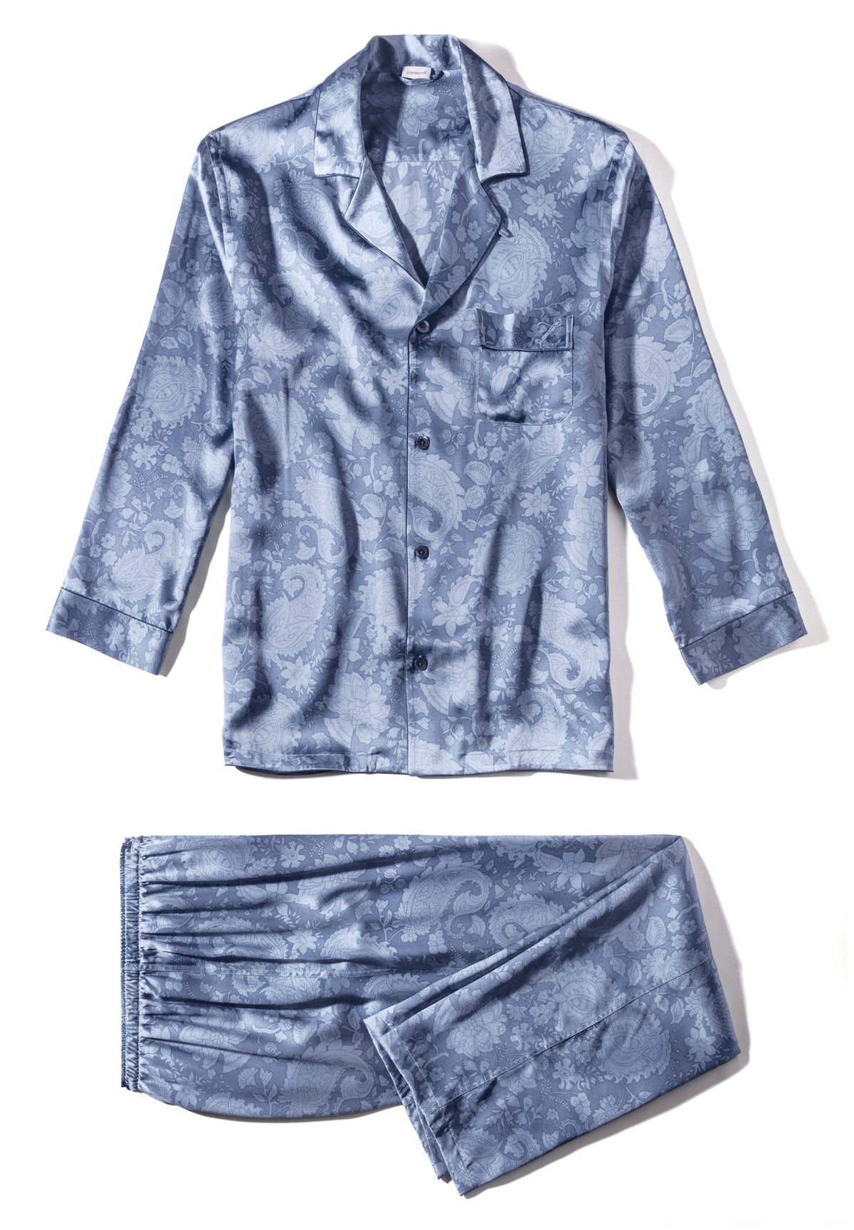 Silk Nightwear | Pyjama longues - paisley blue