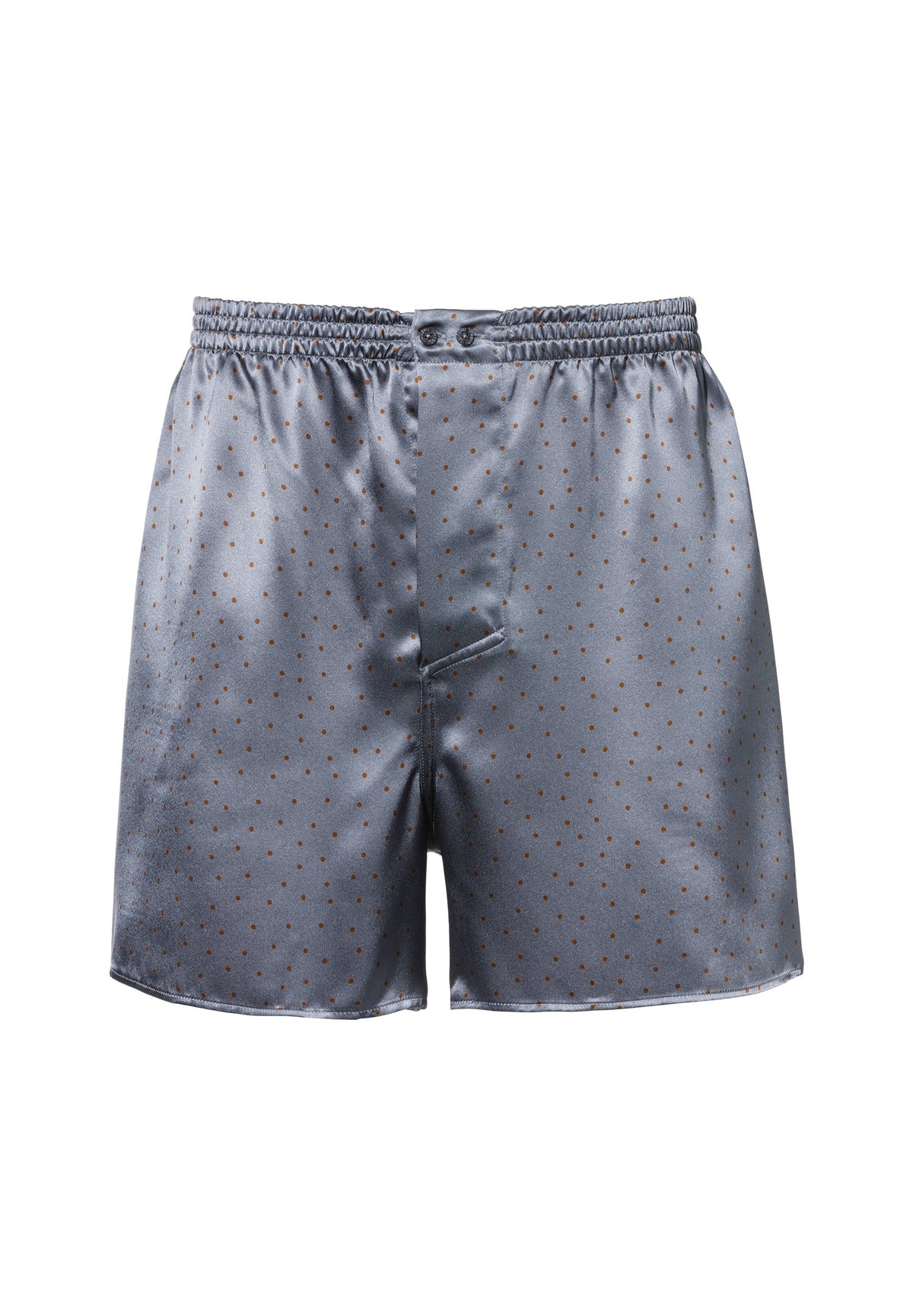 Silk Nightwear | Boxer Shorts - brown dots