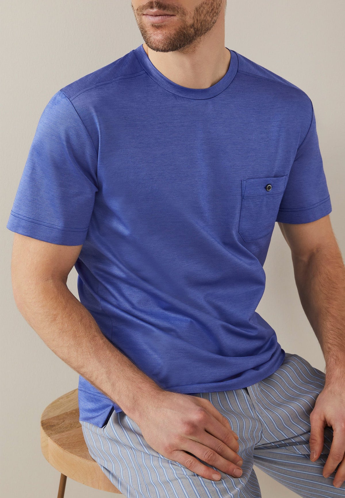 Micro Pique Cotton | T-Shirt Short Sleeve - blue pearl