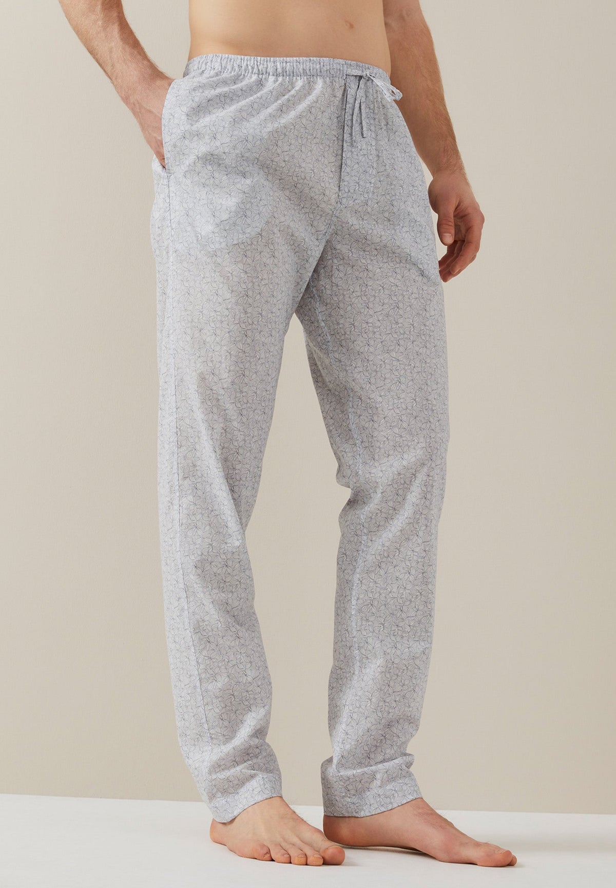 Cotton Voile Print | Pantalon - white/blue