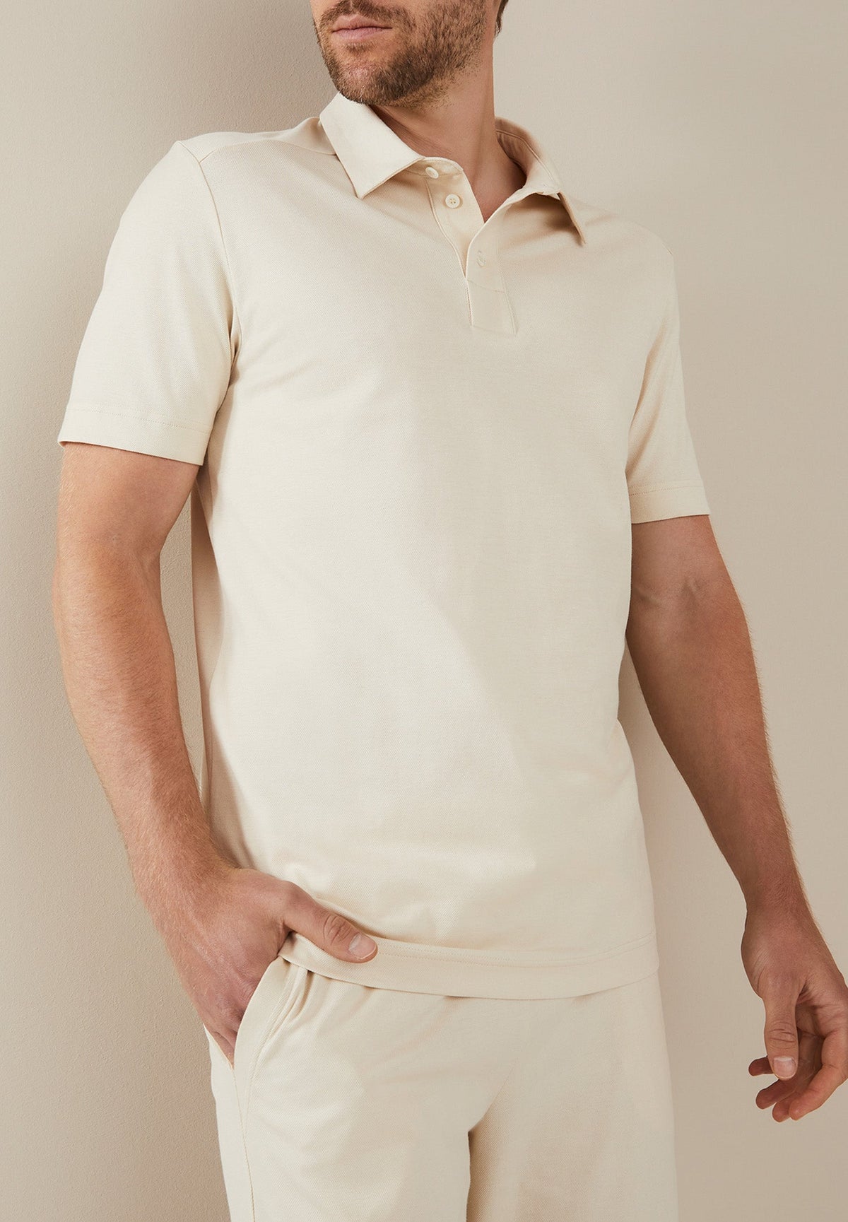 Piqué Lounge | Polo Shirt Short Sleeve - sand