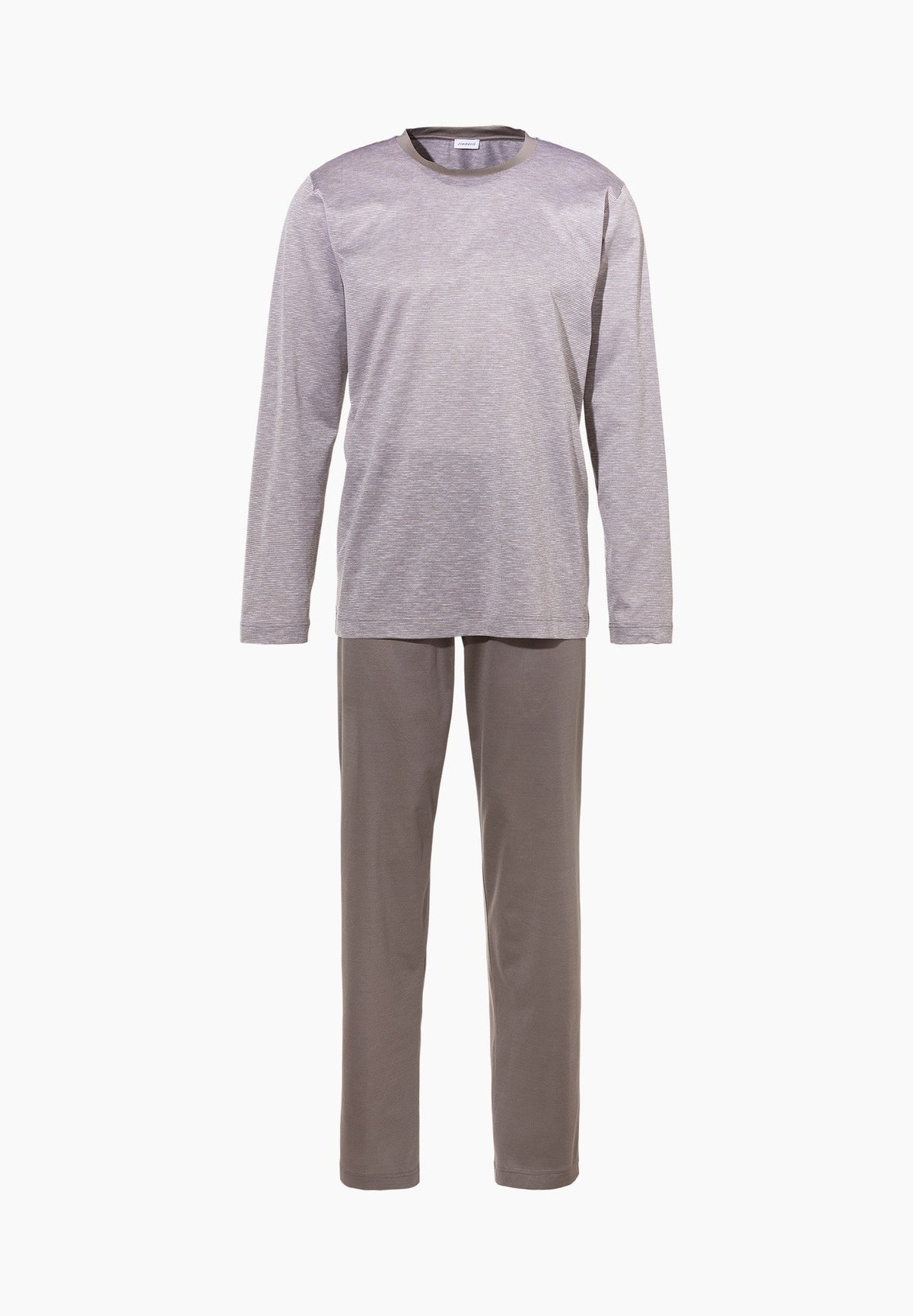 Silk/Cotton Stripes X Sea Island | Pyjama Long - taupe