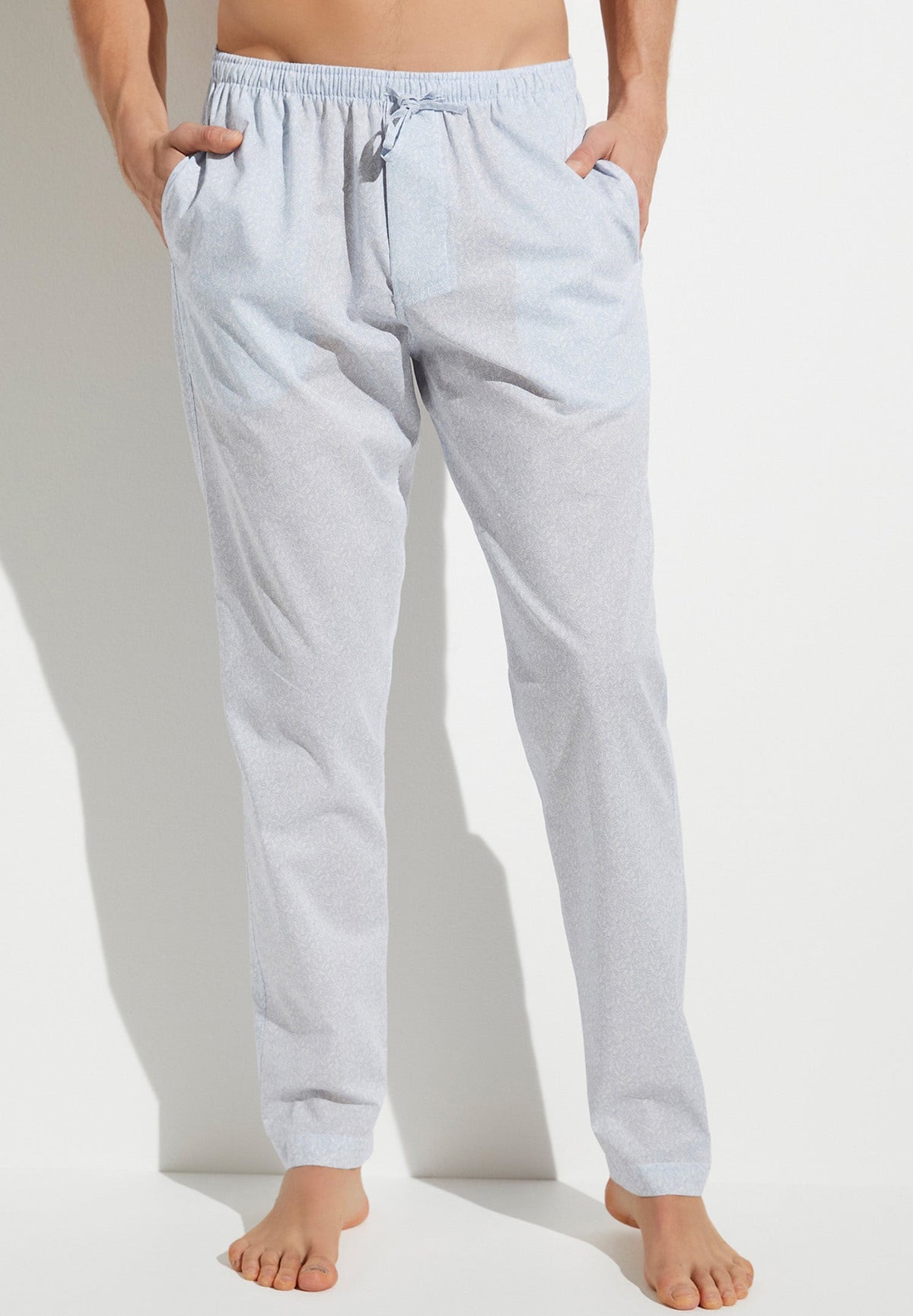 Cotton Voile Print | Pantalon - light blue