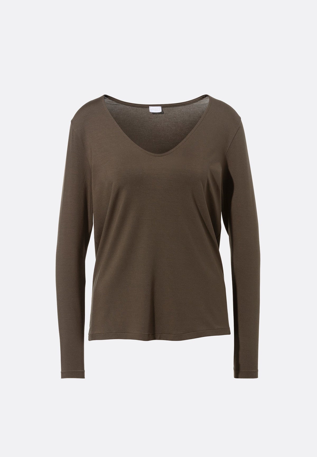 Pureness | T-Shirt Long Sleeve V-Neck - major brown