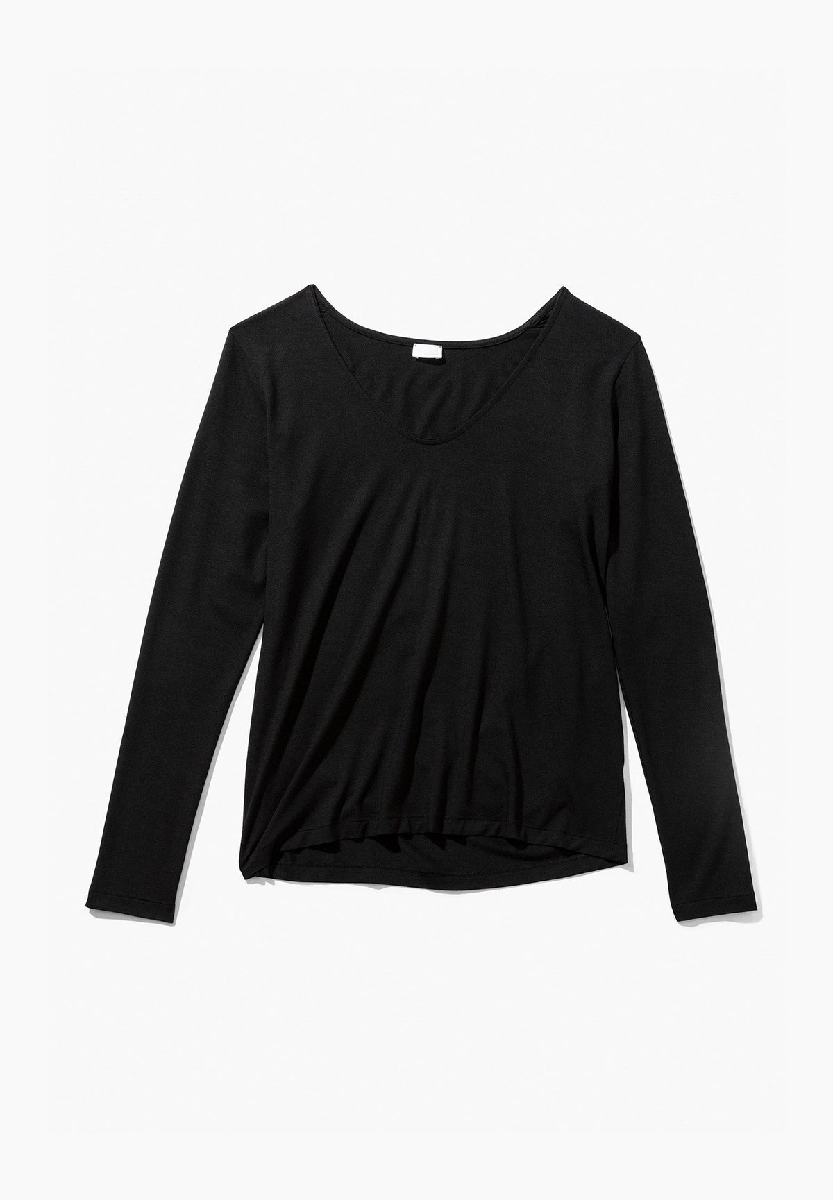 Pureness | T-Shirt à manches longues col en V - black