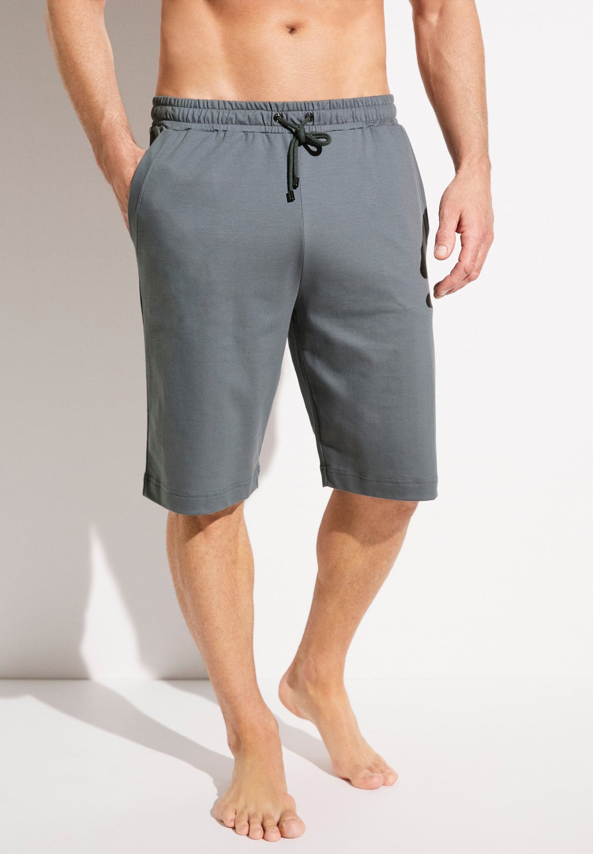 Piqué Lounge | Pants Short - steel blue