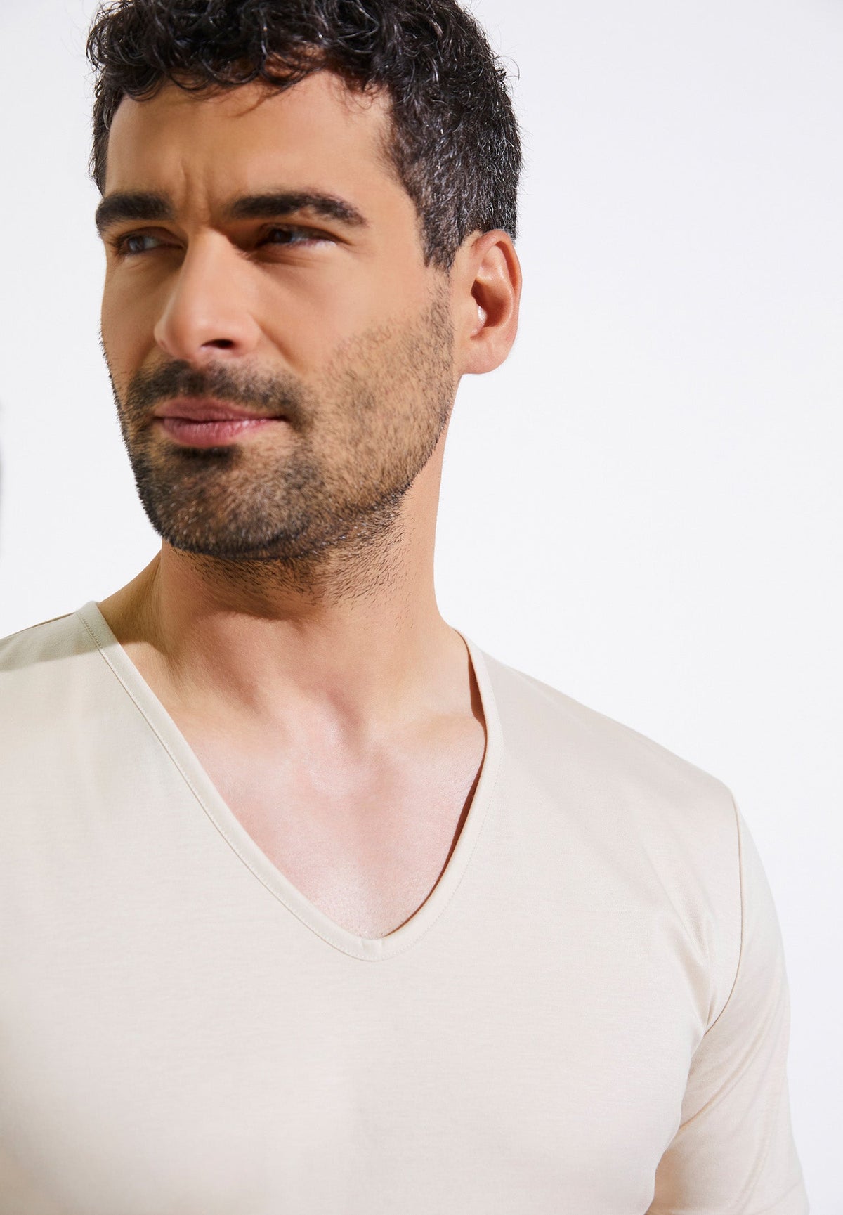 Sea Island | T-Shirt Short Sleeve V-Neck - oatmeal