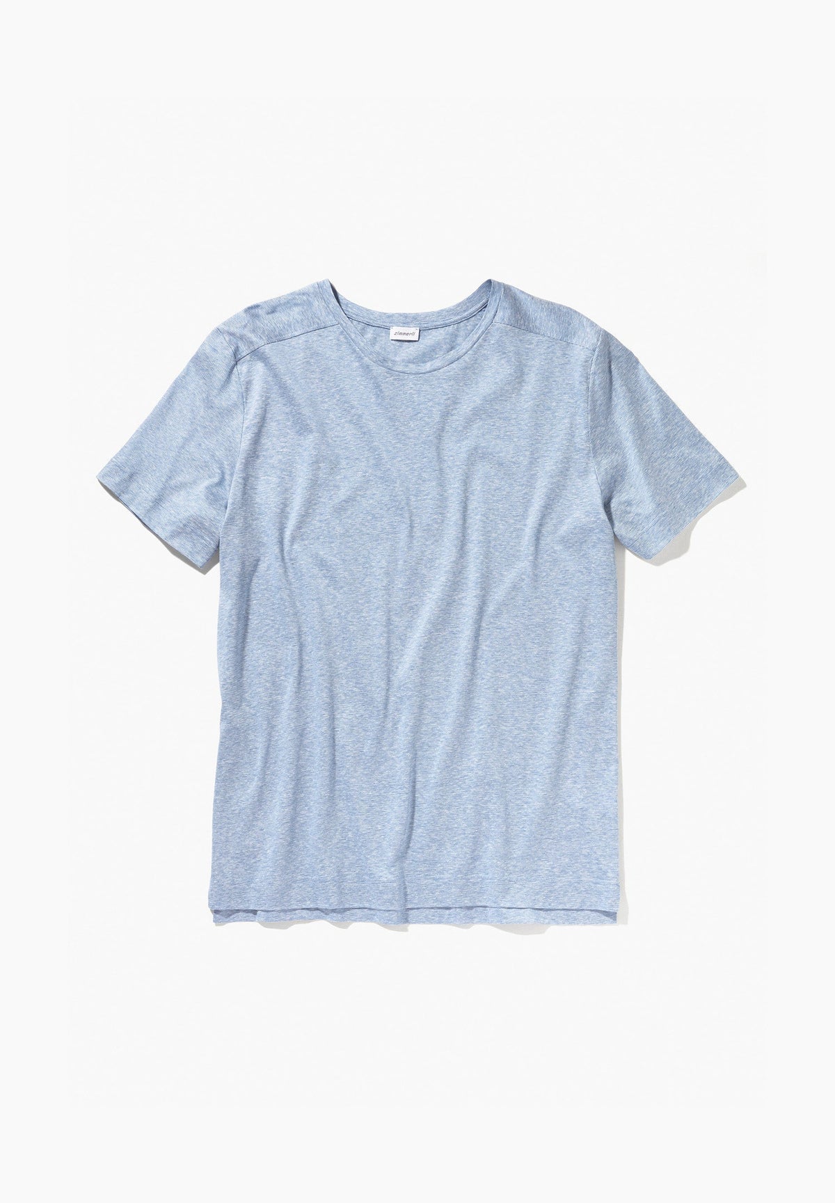 Cotton/Linen Stripes | T-Shirt à manches courtes - light blue