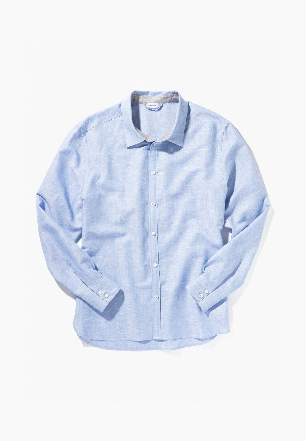 Linen Blend | Durchgeknöpftes Shirt langarm - light blue